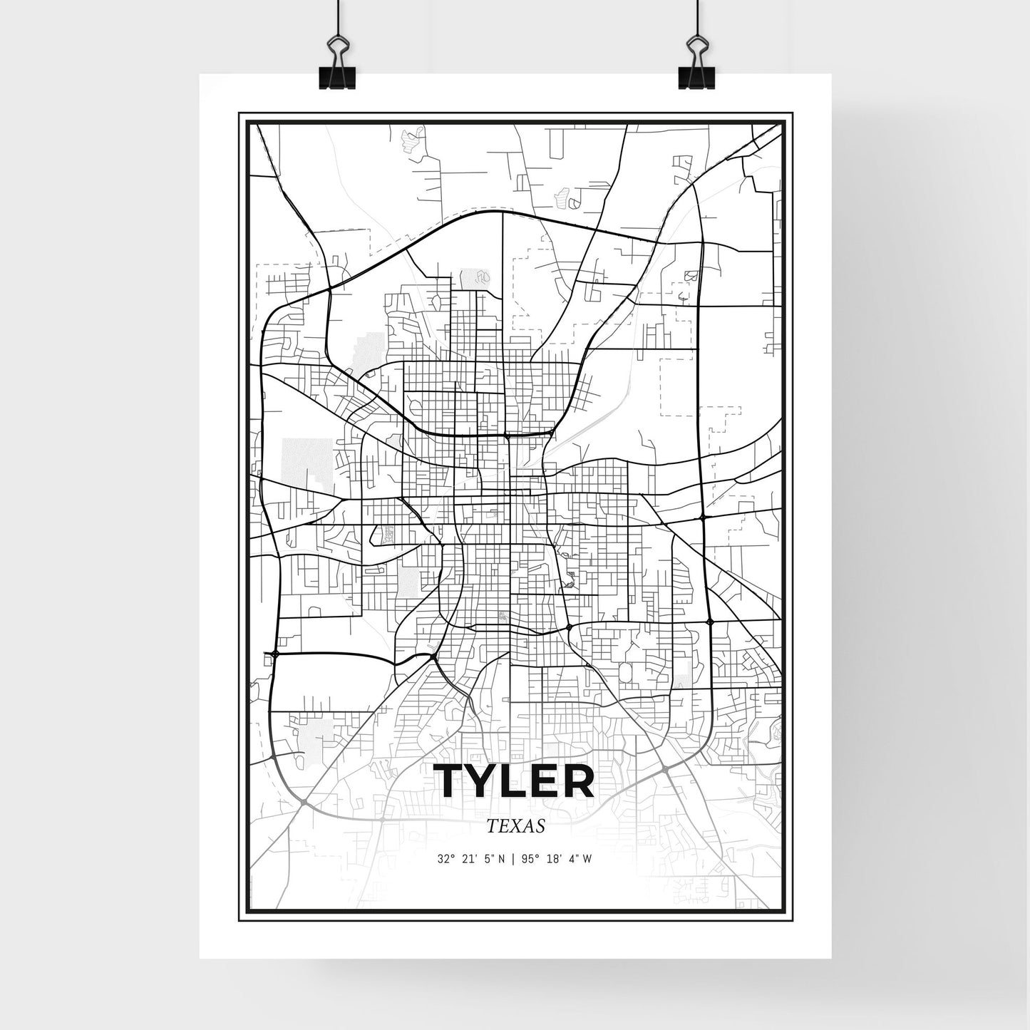 Tyler Texas - Premium City Map Poster