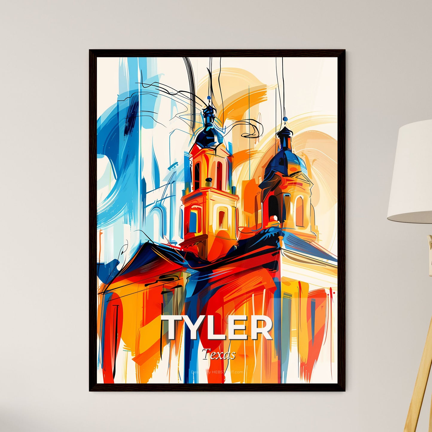 Vibrant Tyler, Texas - A Painting Of A Building With A Tower