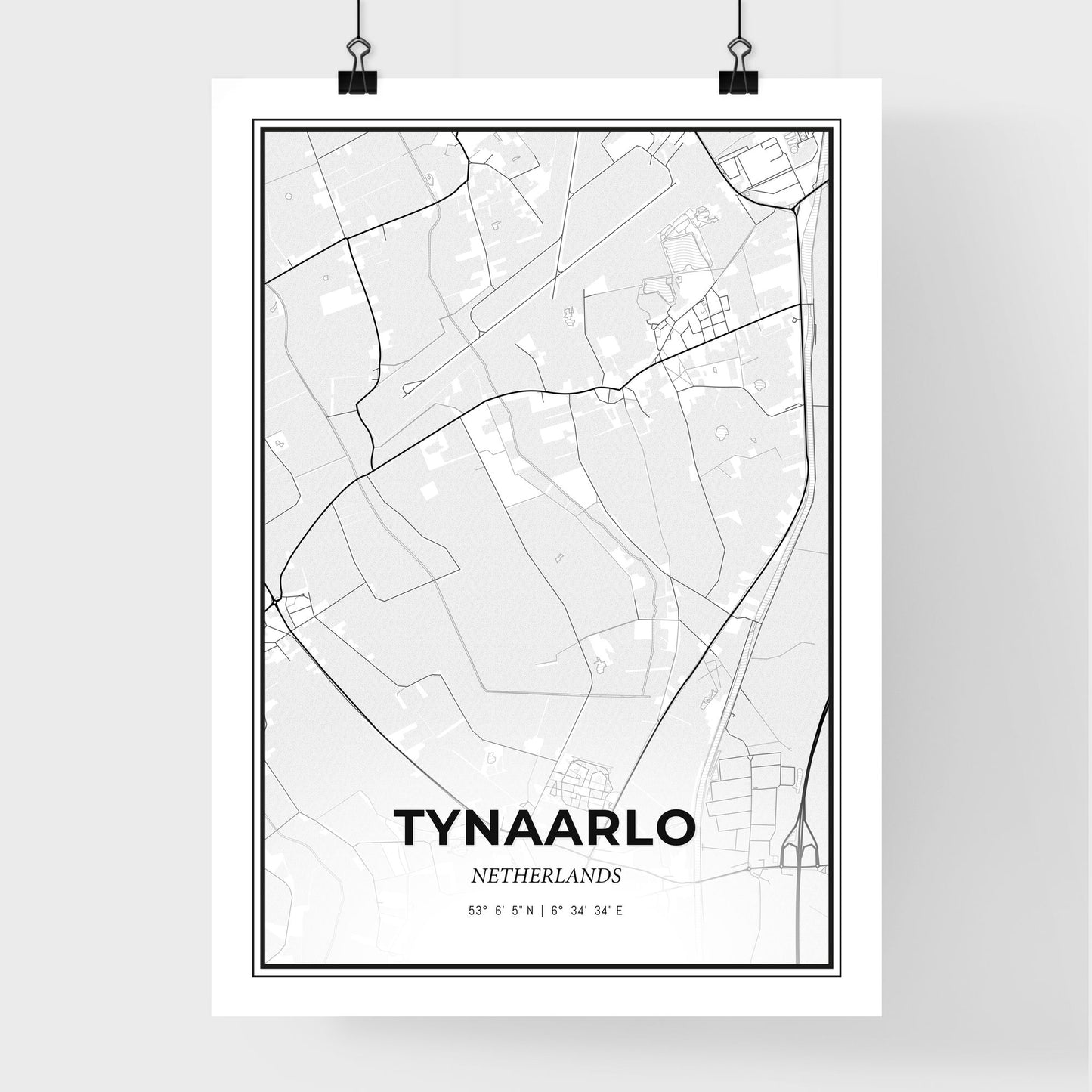  Tynaarlo Netherlands - Premium City Map Poster