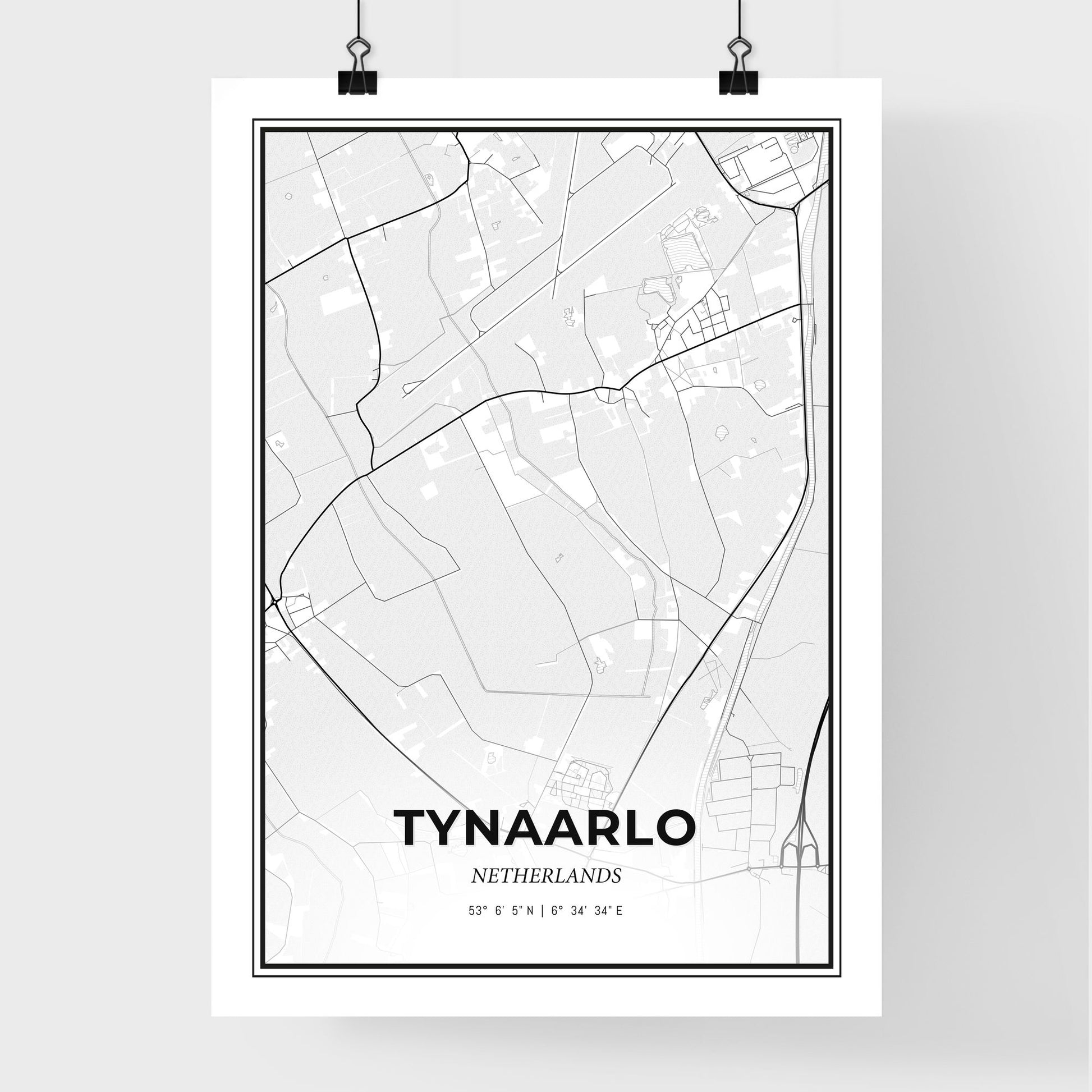  Tynaarlo Netherlands - Premium City Map Poster