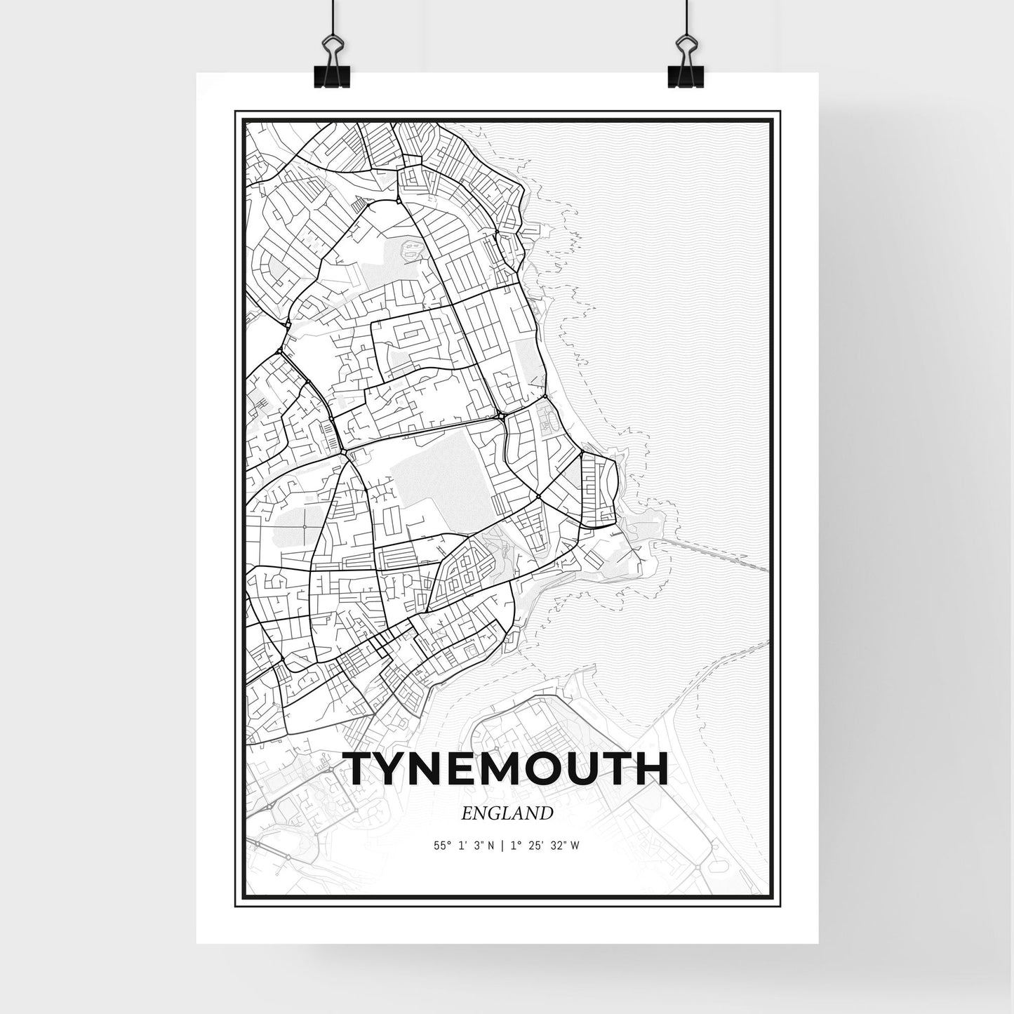 Tynemouth England - Premium City Map Poster