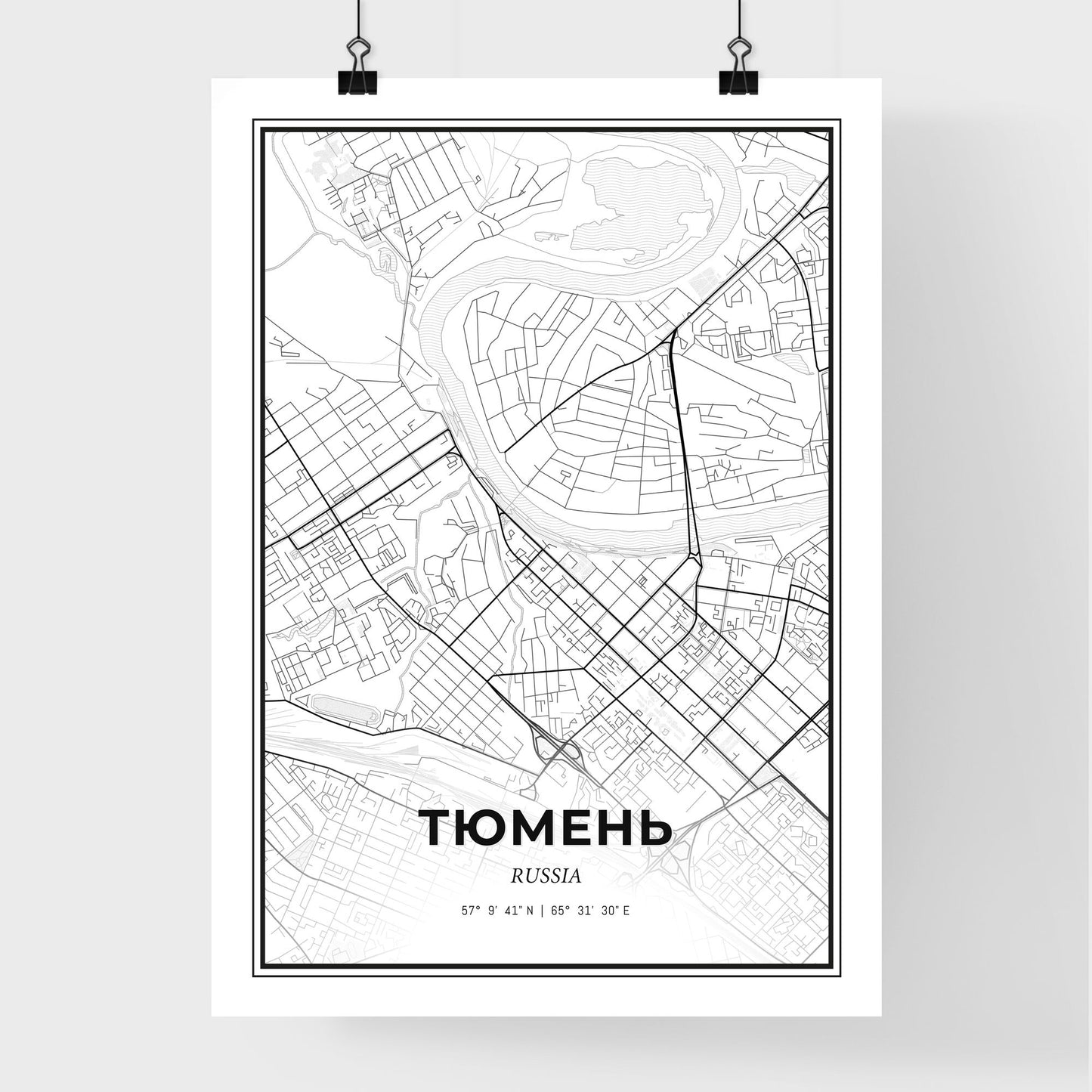 Tyumen Russia - Premium City Map Poster