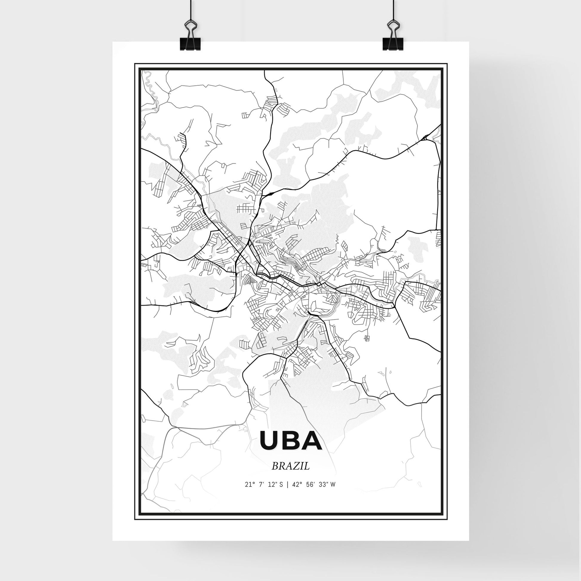 Uba Brazil - Premium City Map Poster