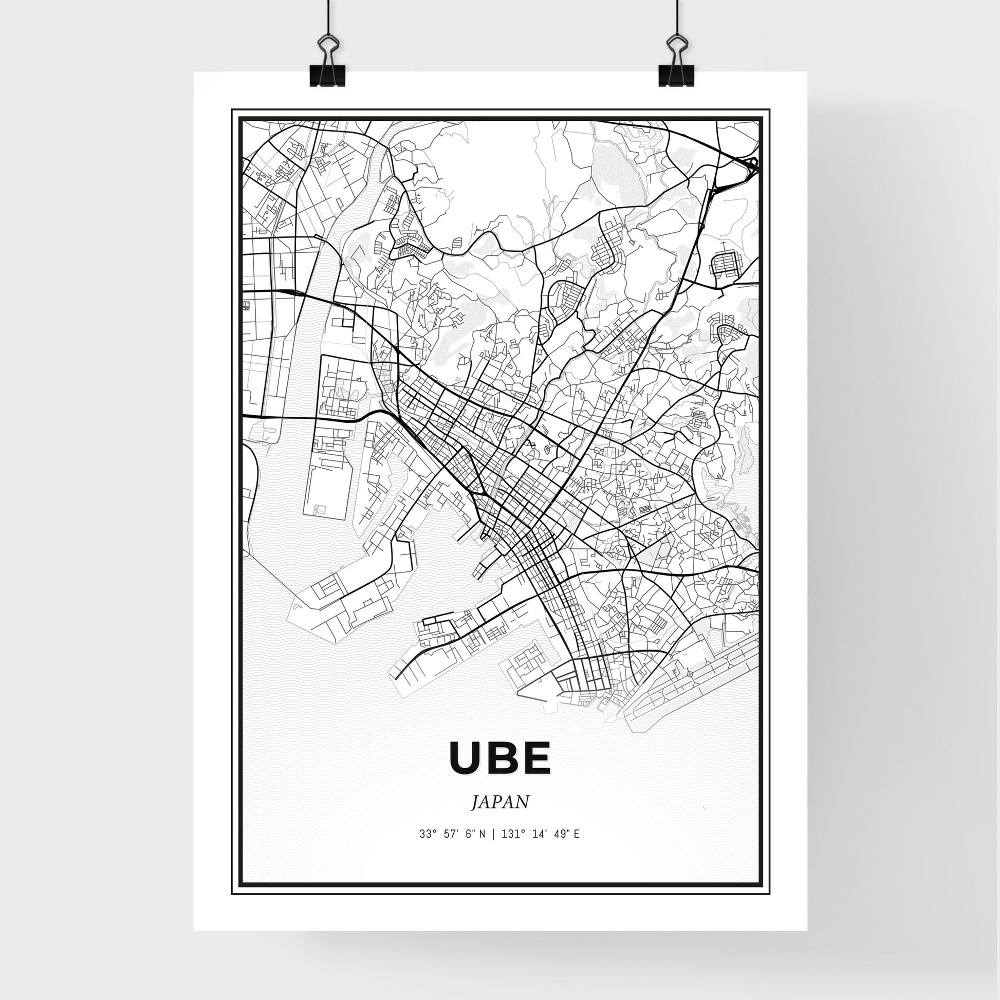 Ube Japan - Premium City Map Poster