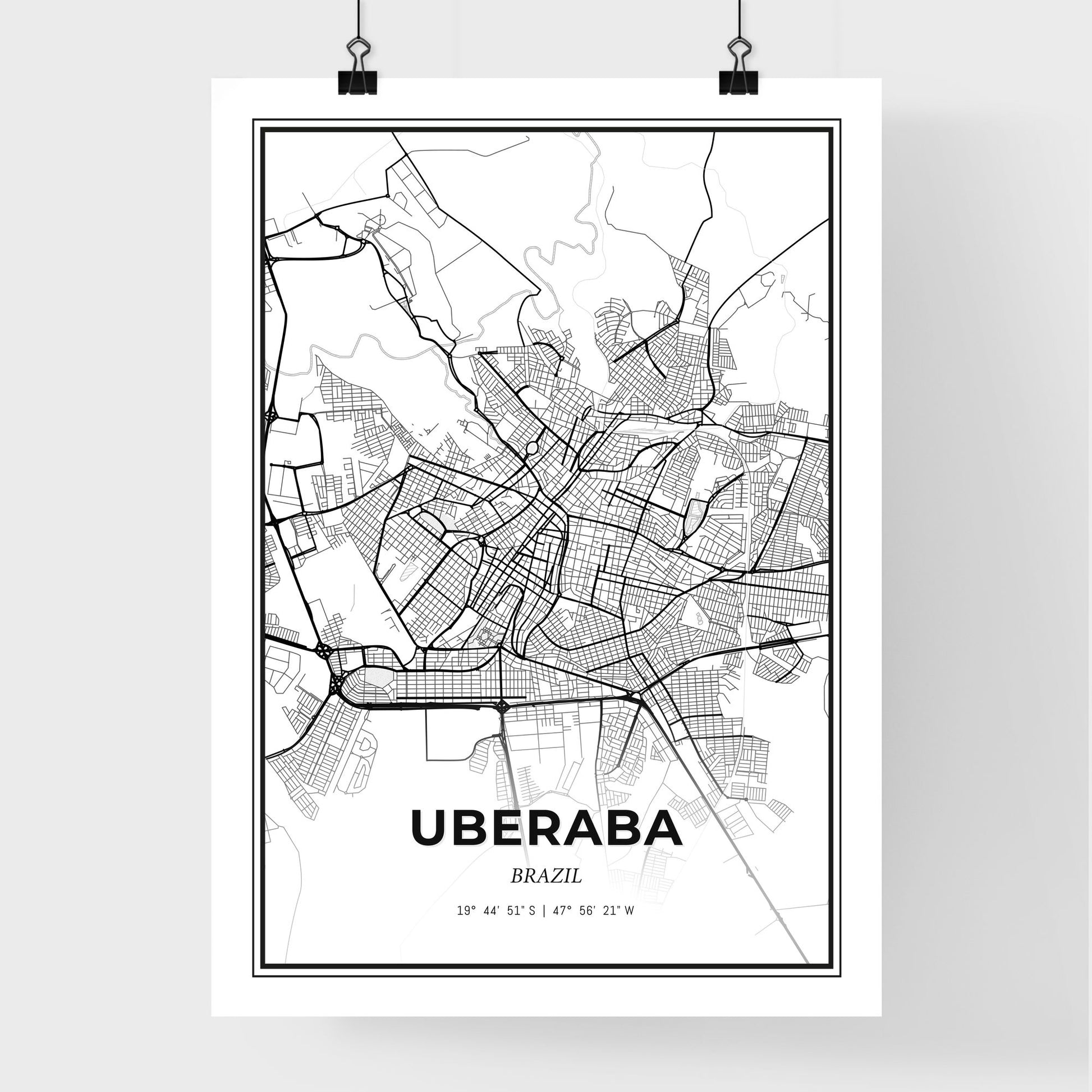 Uberaba Brazil - Premium City Map Poster