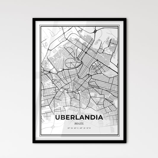 Uberlandia Brazil - Scandinavian Style City Map for Modern Home Decor