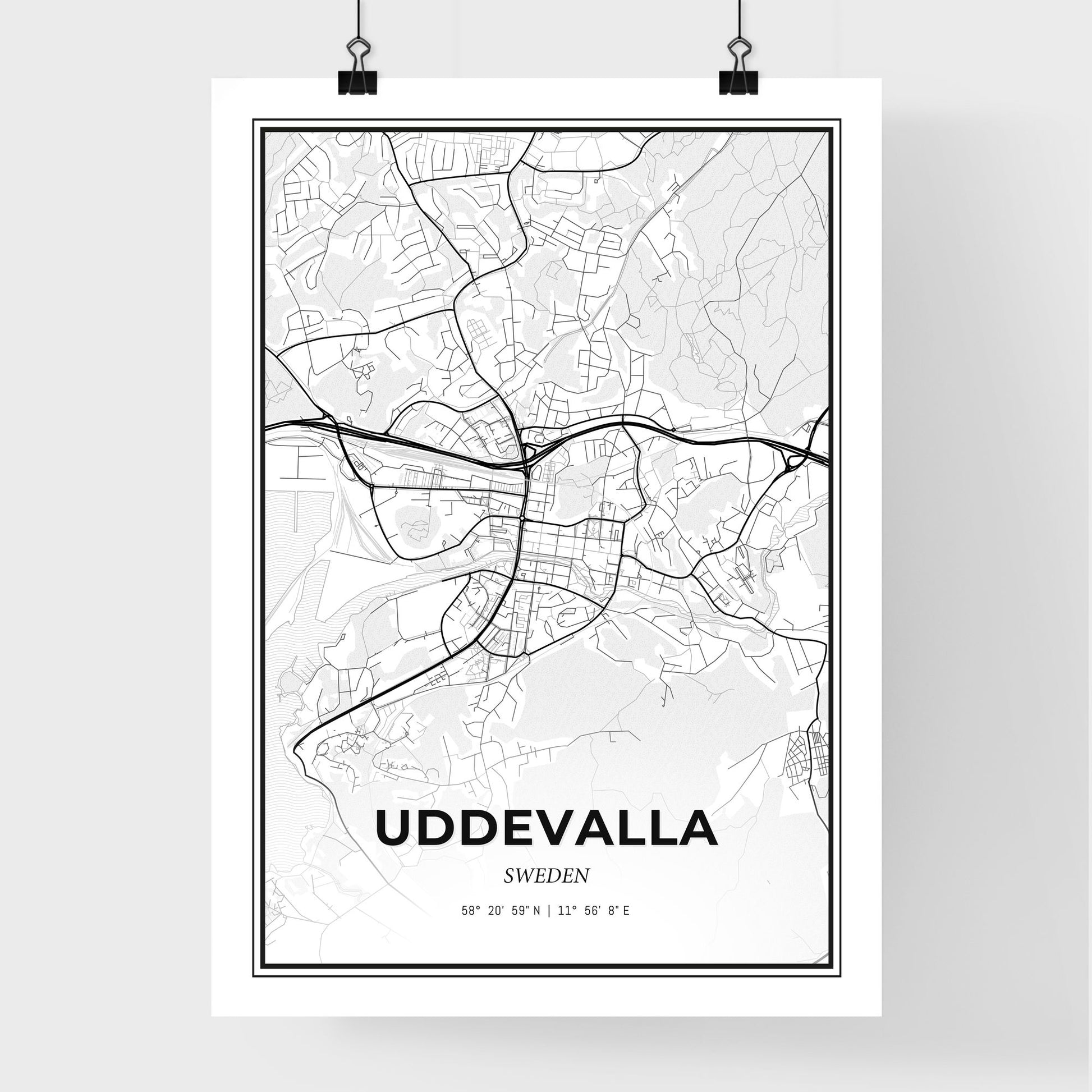 Uddevalla Sweden - Premium City Map Poster