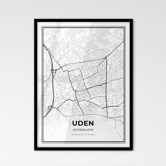  Uden Netherlands - Scandinavian Style City Map for Modern Home Decor