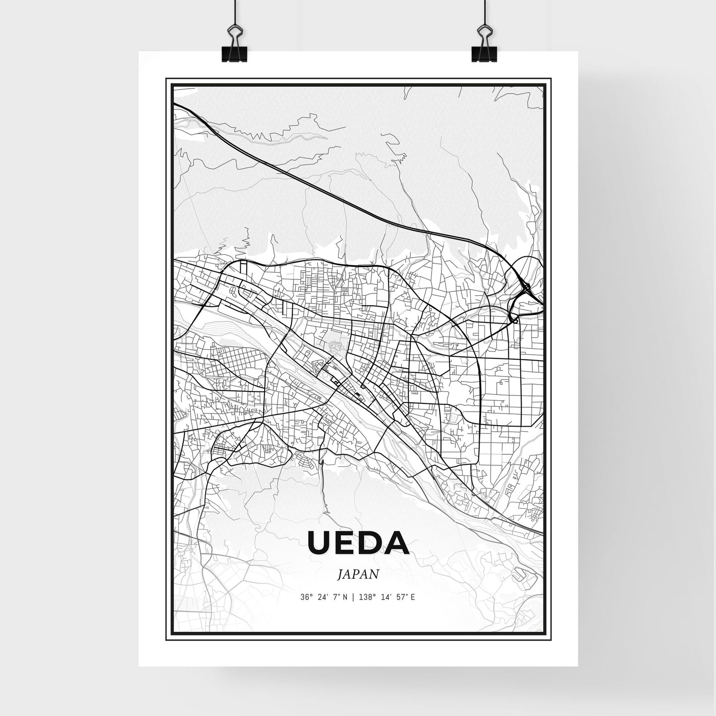 Ueda Japan - Premium City Map Poster