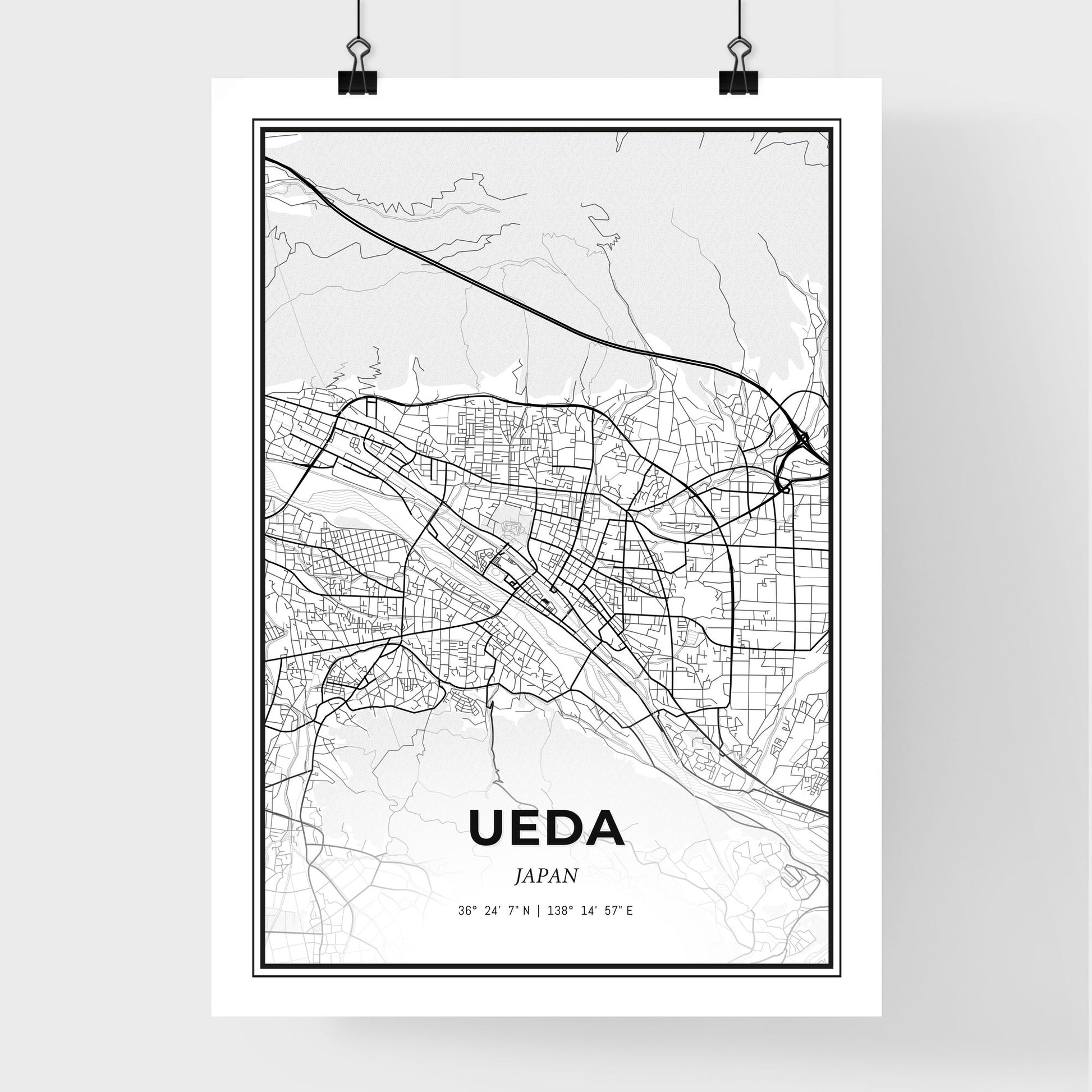 Ueda Japan - Premium City Map Poster