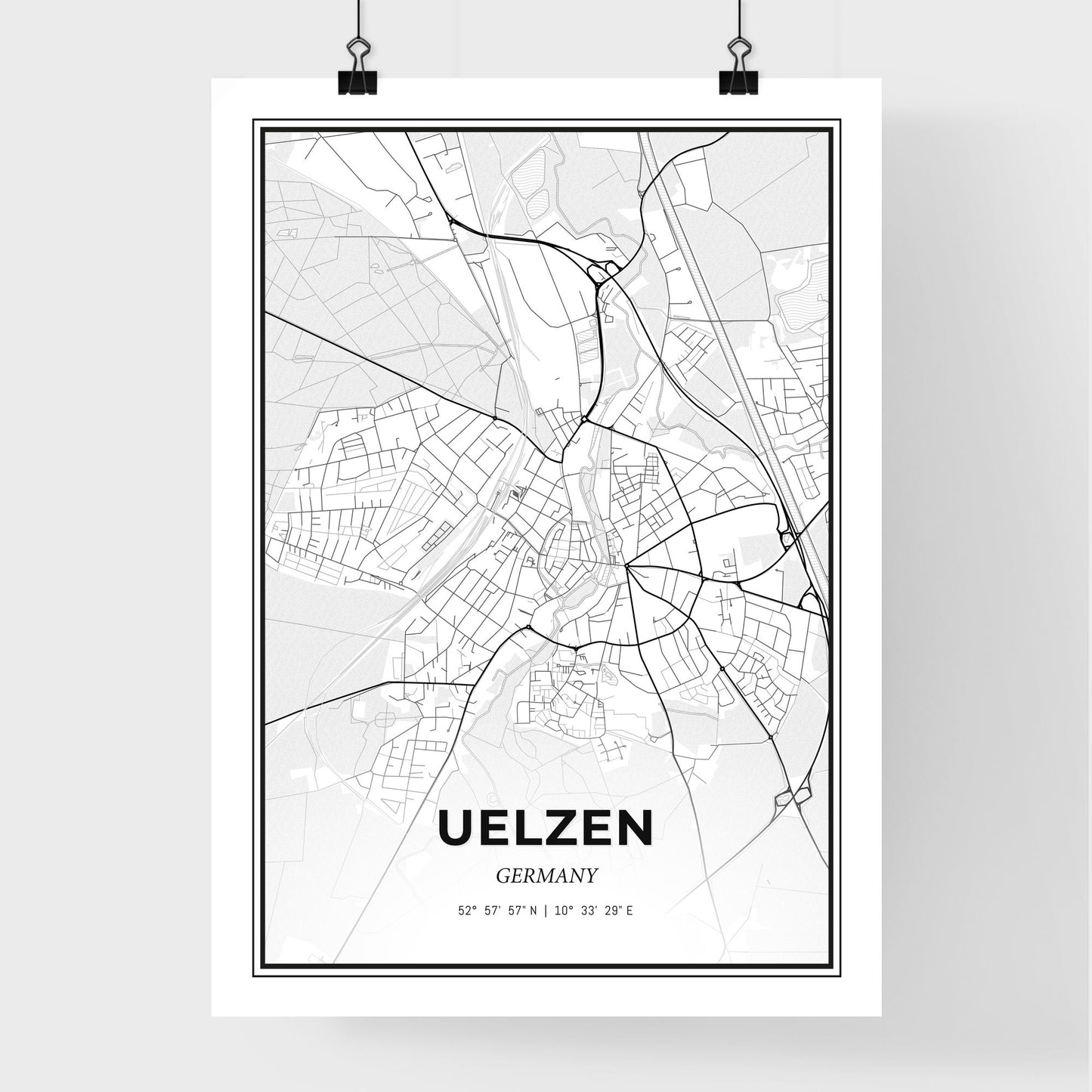 Uelzen Germany - Premium City Map Poster