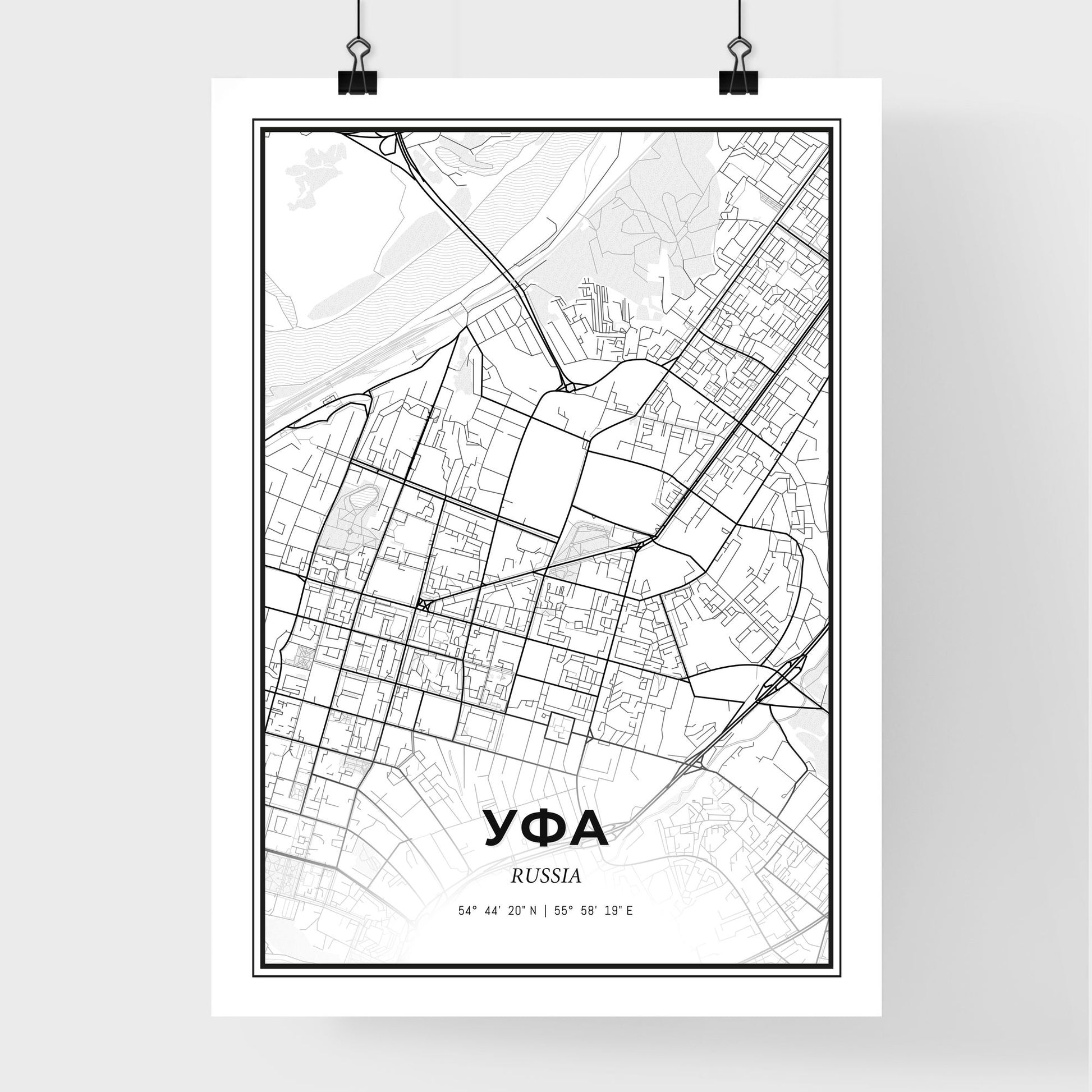 Ufa Russia - Premium City Map Poster