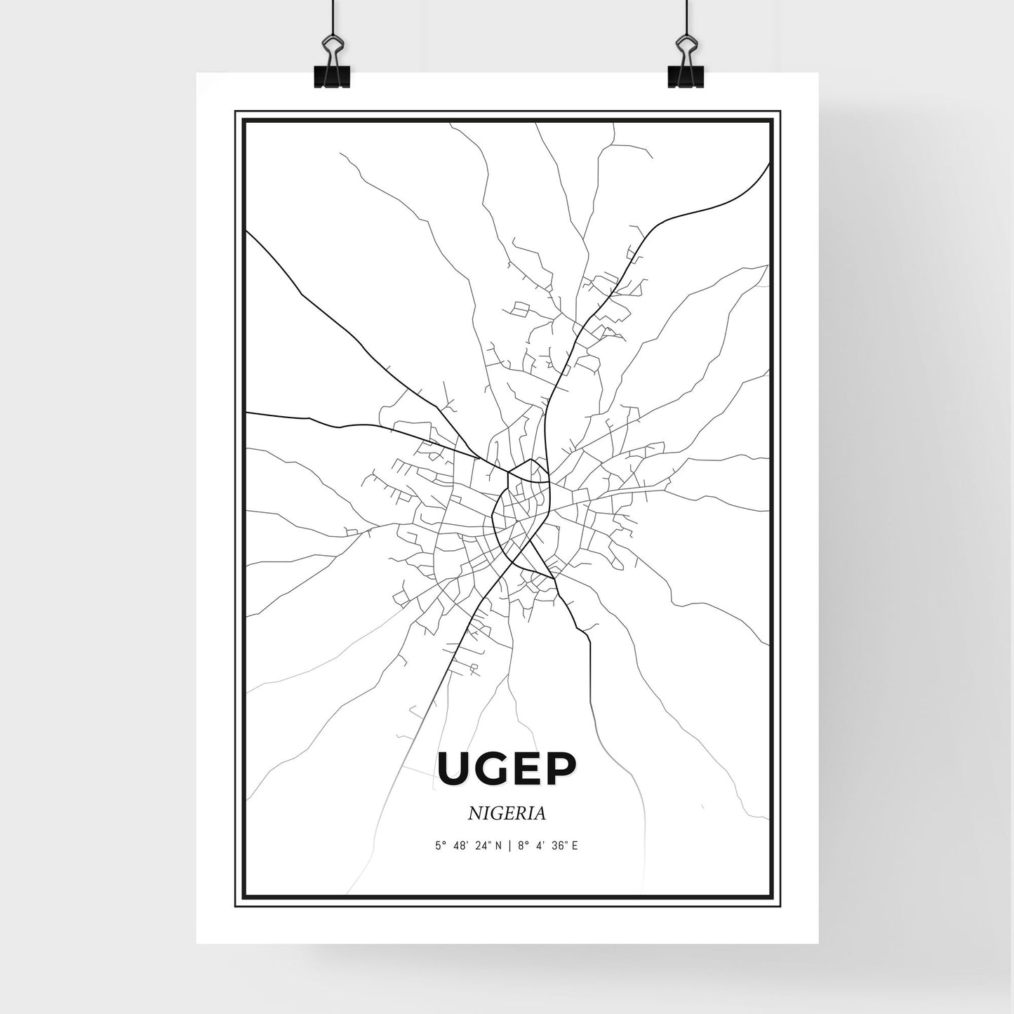 Ugep Nigeria - Premium City Map Poster