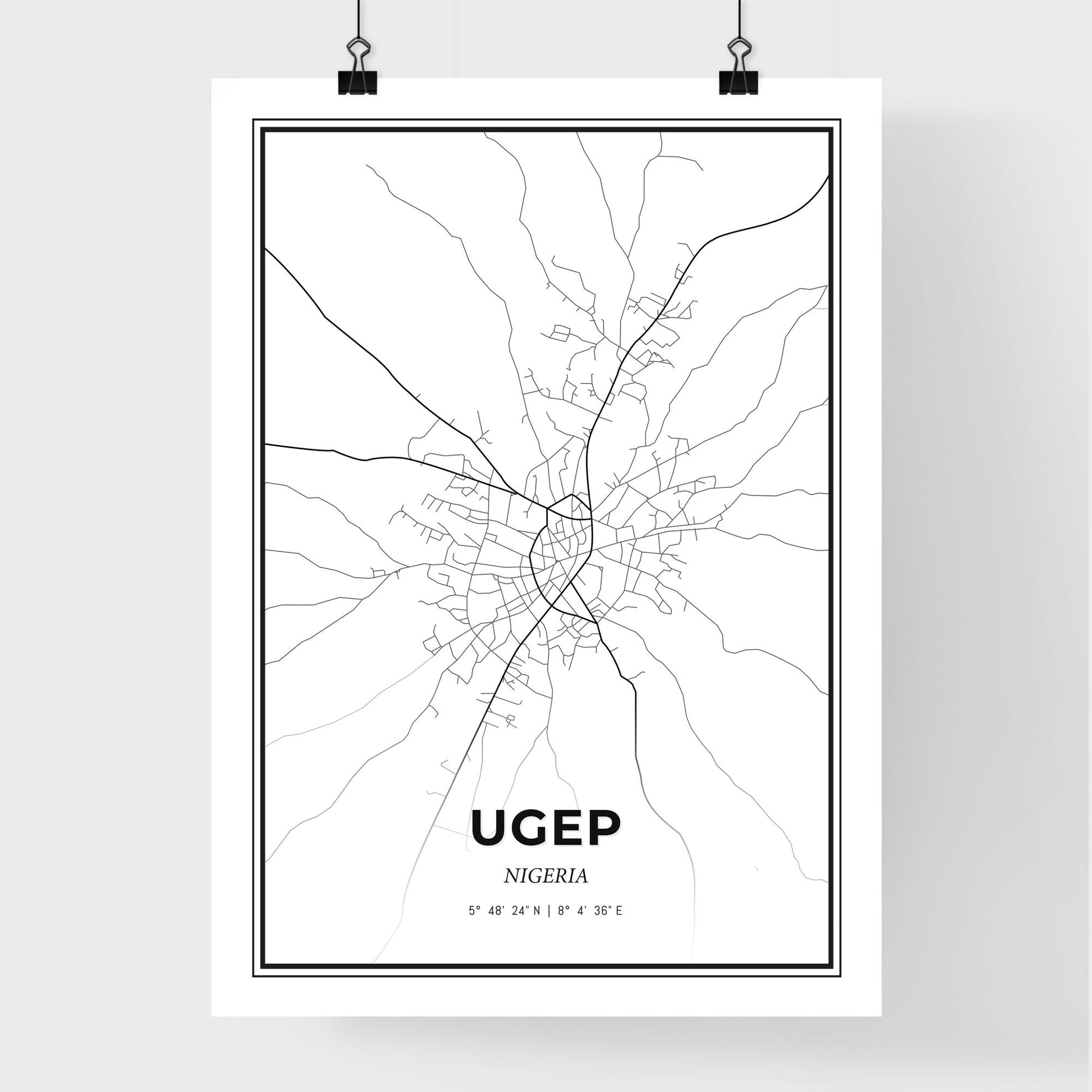 Ugep Nigeria - Premium City Map Poster