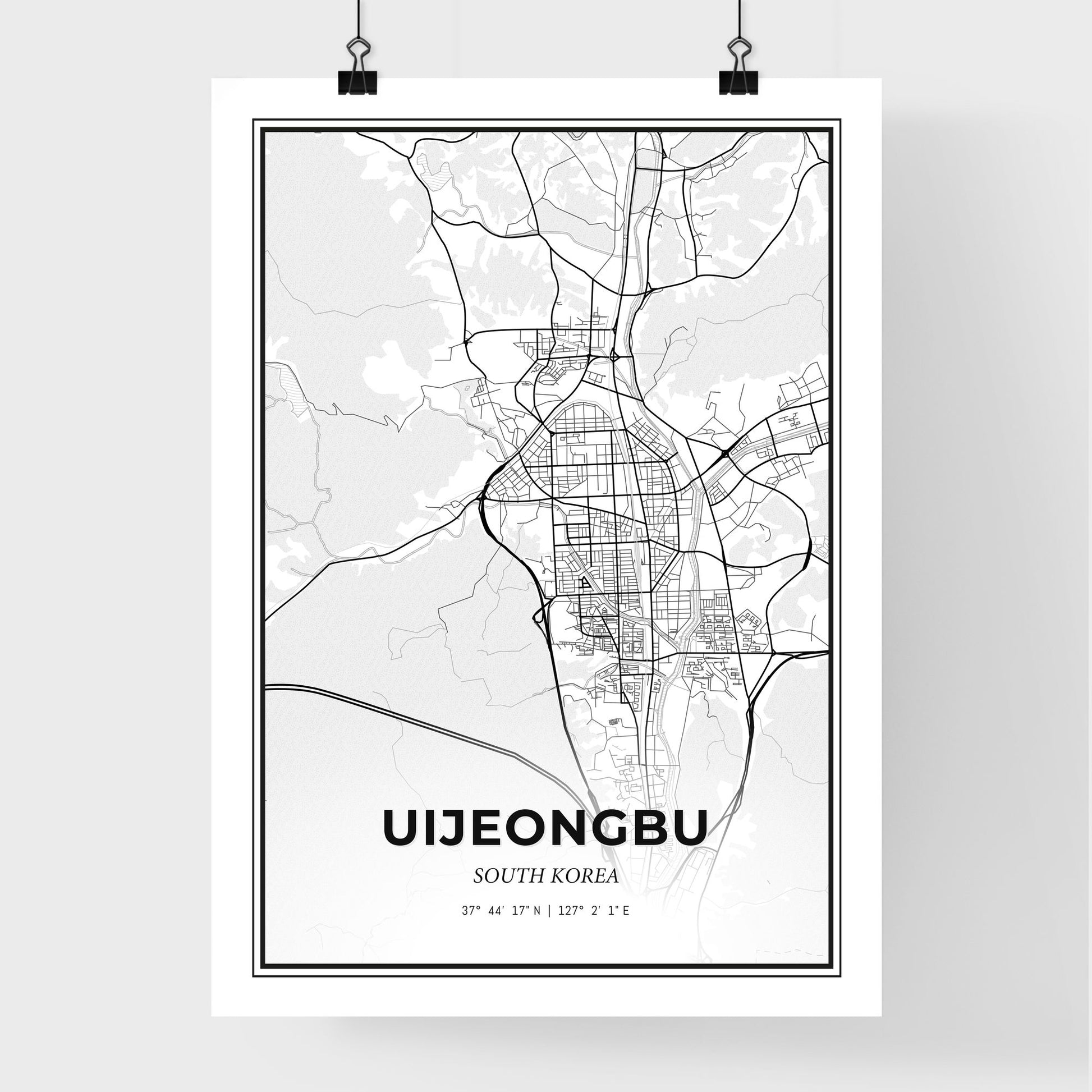 Uijeongbu South Korea - Premium City Map Poster