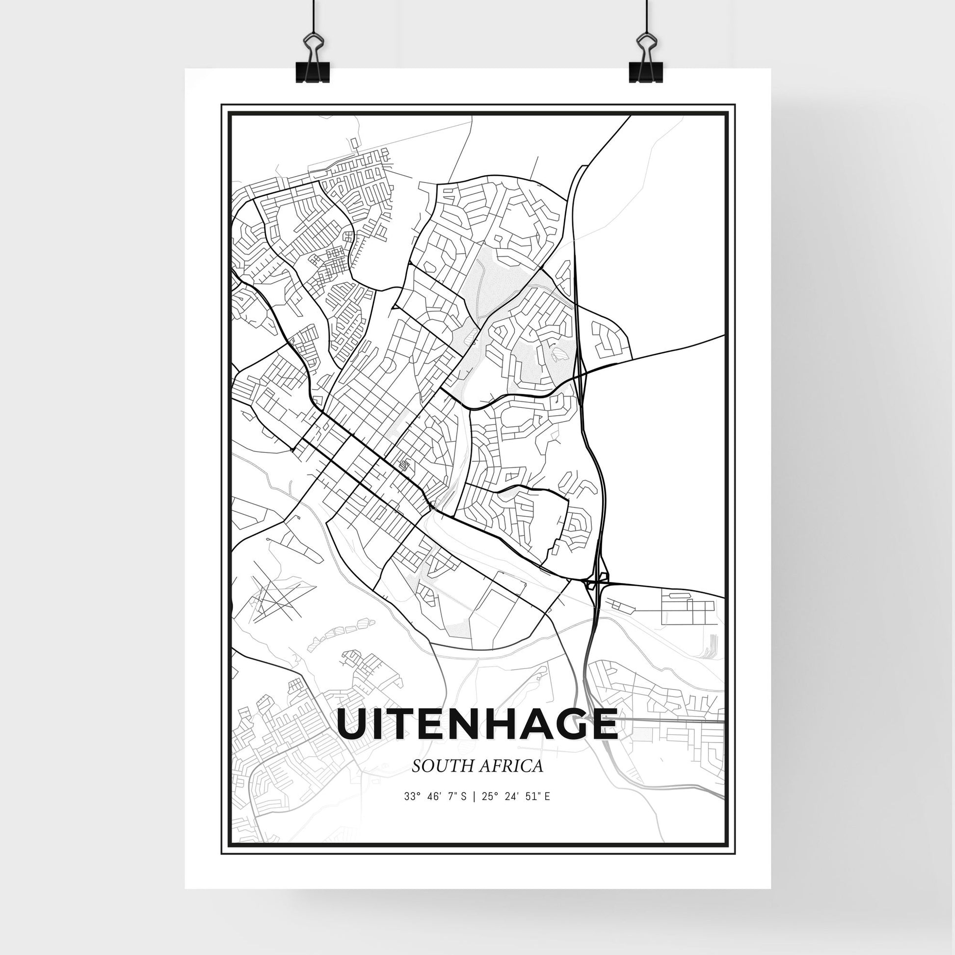 Uitenhage South Africa - Premium City Map Poster