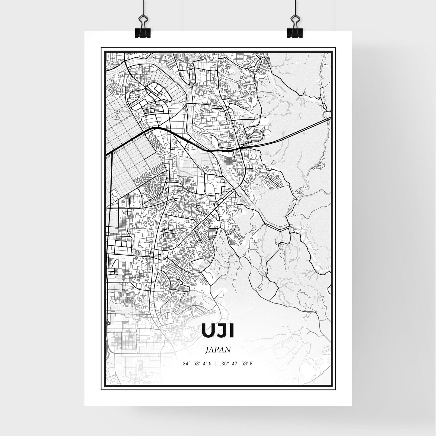 Uji Japan - Premium City Map Poster