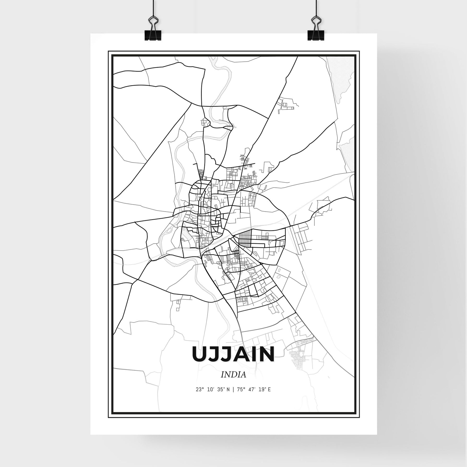 Ujjain India - Premium City Map Poster