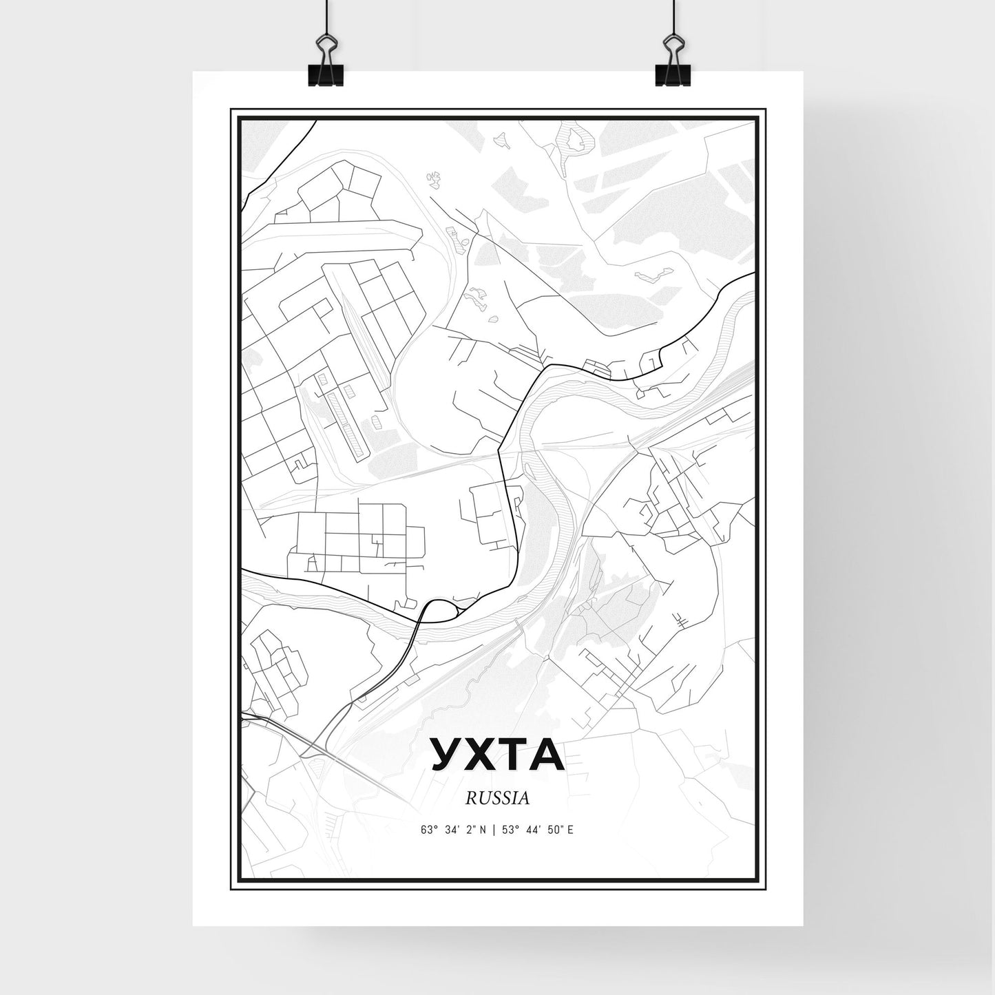 Ukhta Russia - Premium City Map Poster