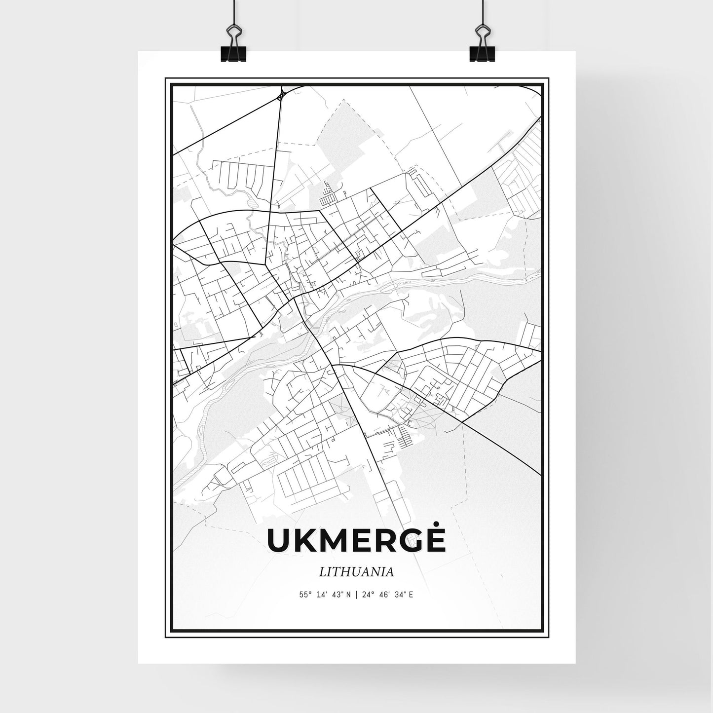 Ukmergė Lithuania - Premium City Map Poster