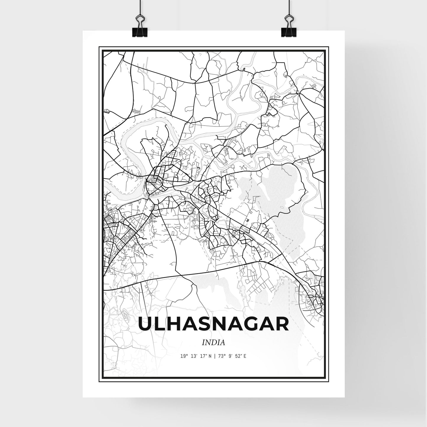 Ulhasnagar India - Premium City Map Poster