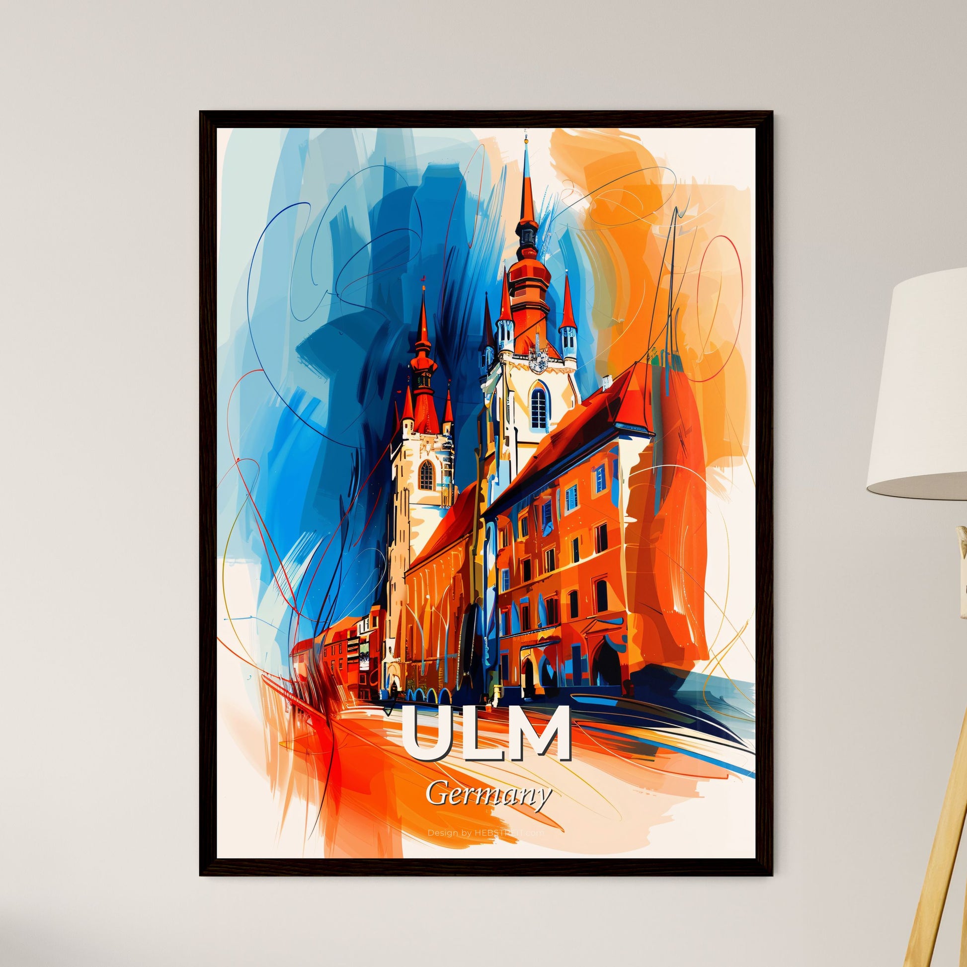 Vibrant Ulm, Germany - A Painting Of A Building