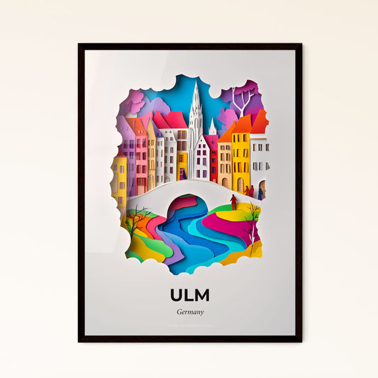 Vivid Ulm, Germany - a paper cut of a city with a bridge