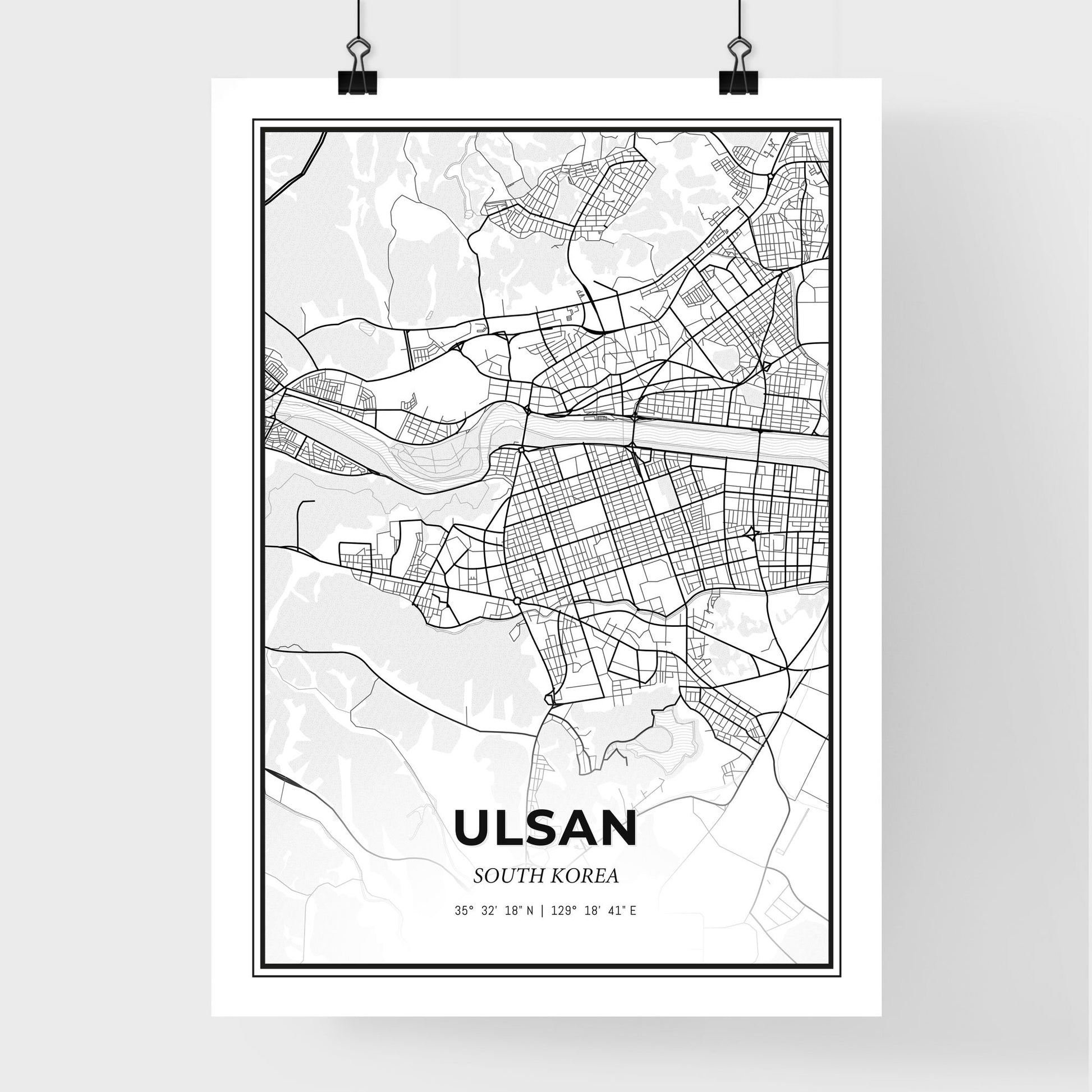 Ulsan South Korea - Premium City Map Poster