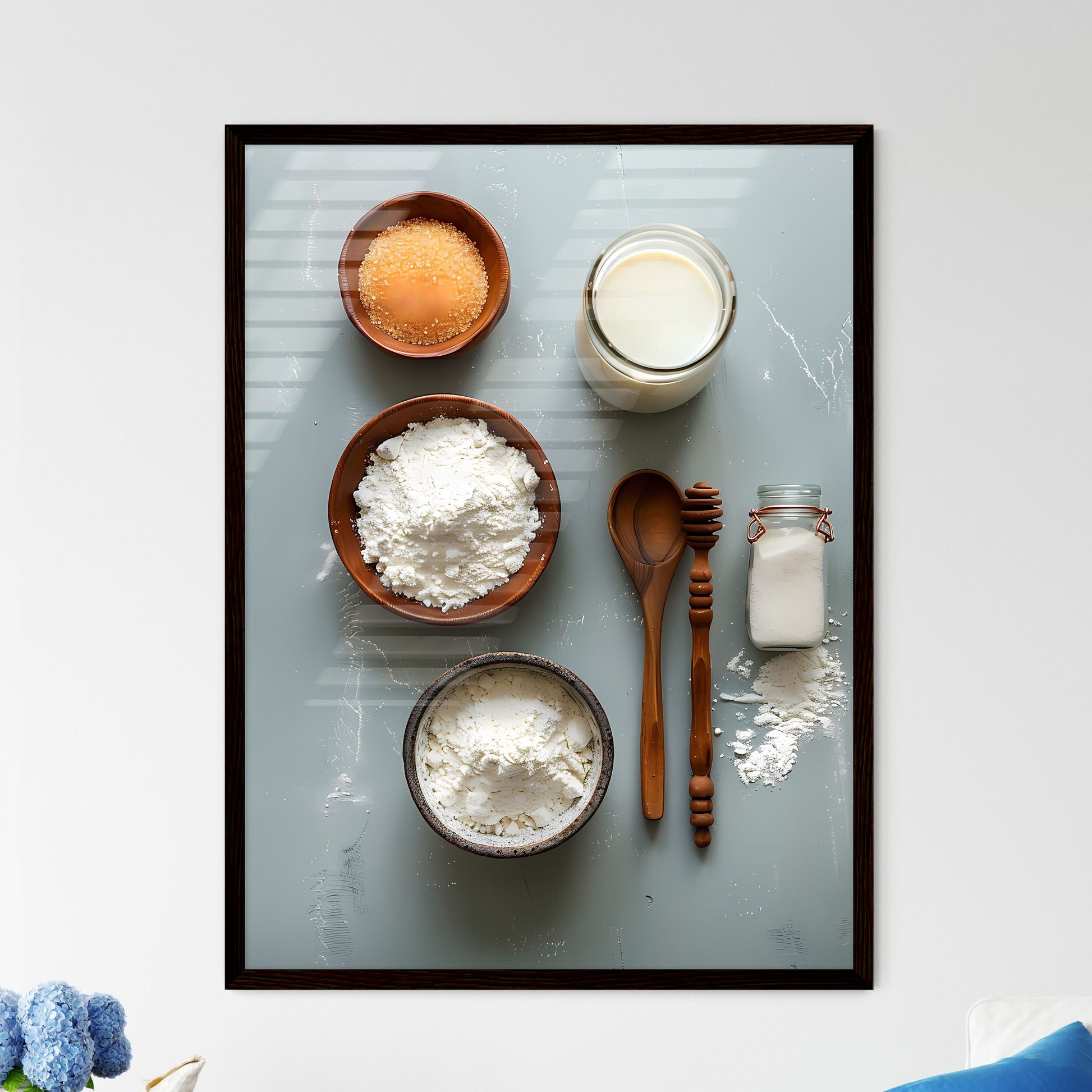 Flour Milk Sugar Bowl Painting Detailed Still Life Vibrant Art Photography Default Title