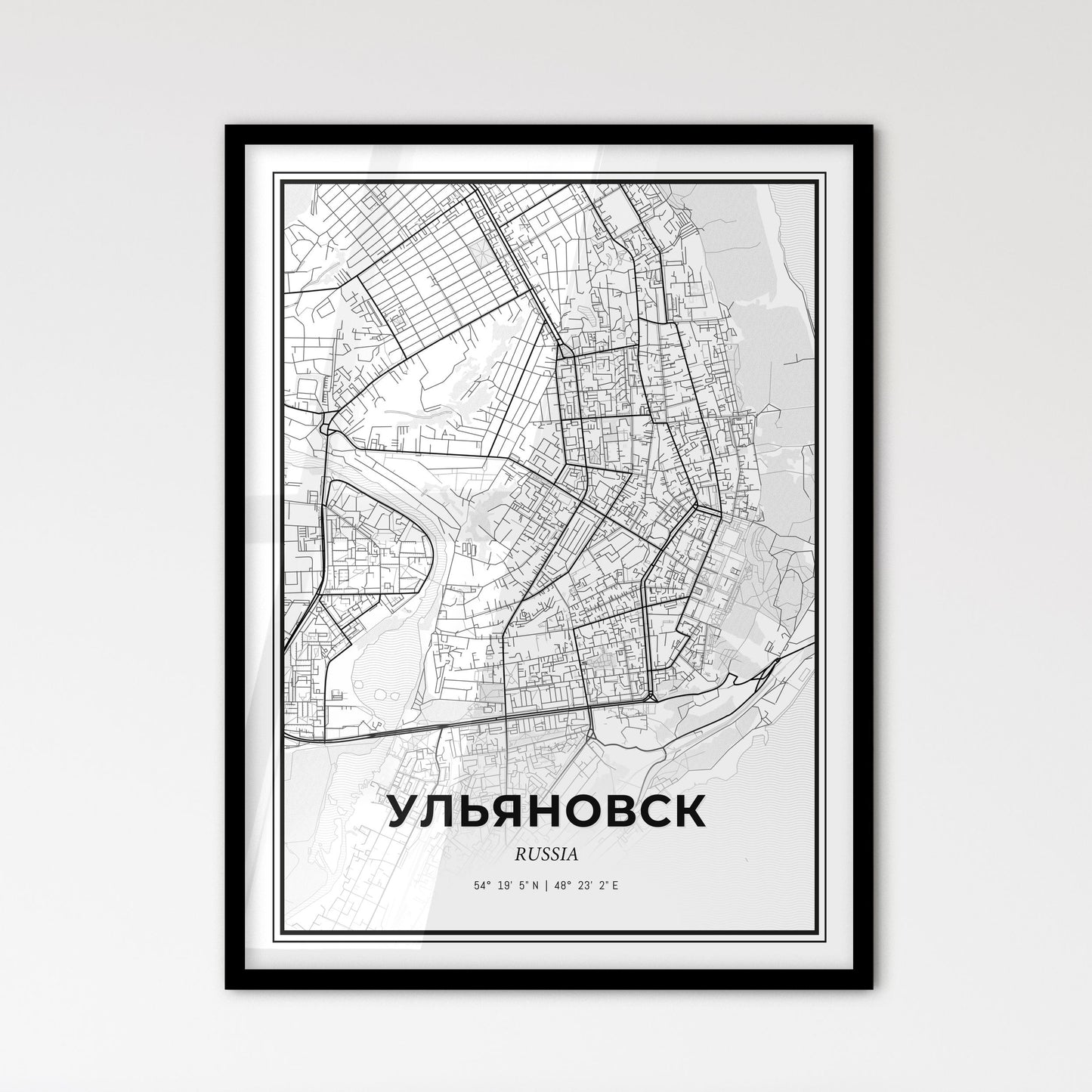 Ulyanovsk Russia - Scandinavian Style City Map for Modern Home Decor