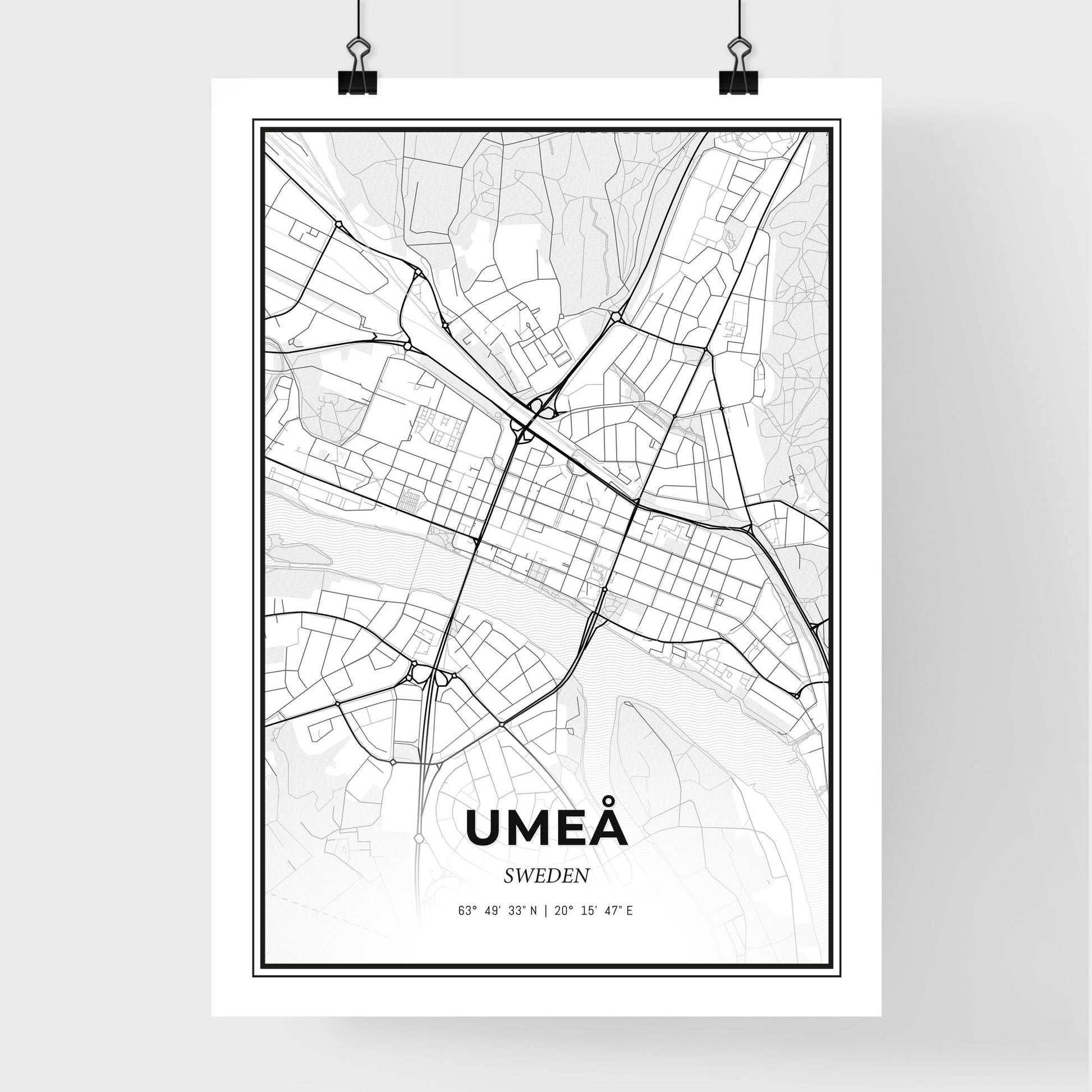 Umeå Sweden - Premium City Map Poster