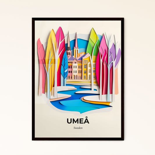 Vivid Umeå, Sweden - a paper cut of a city with a river