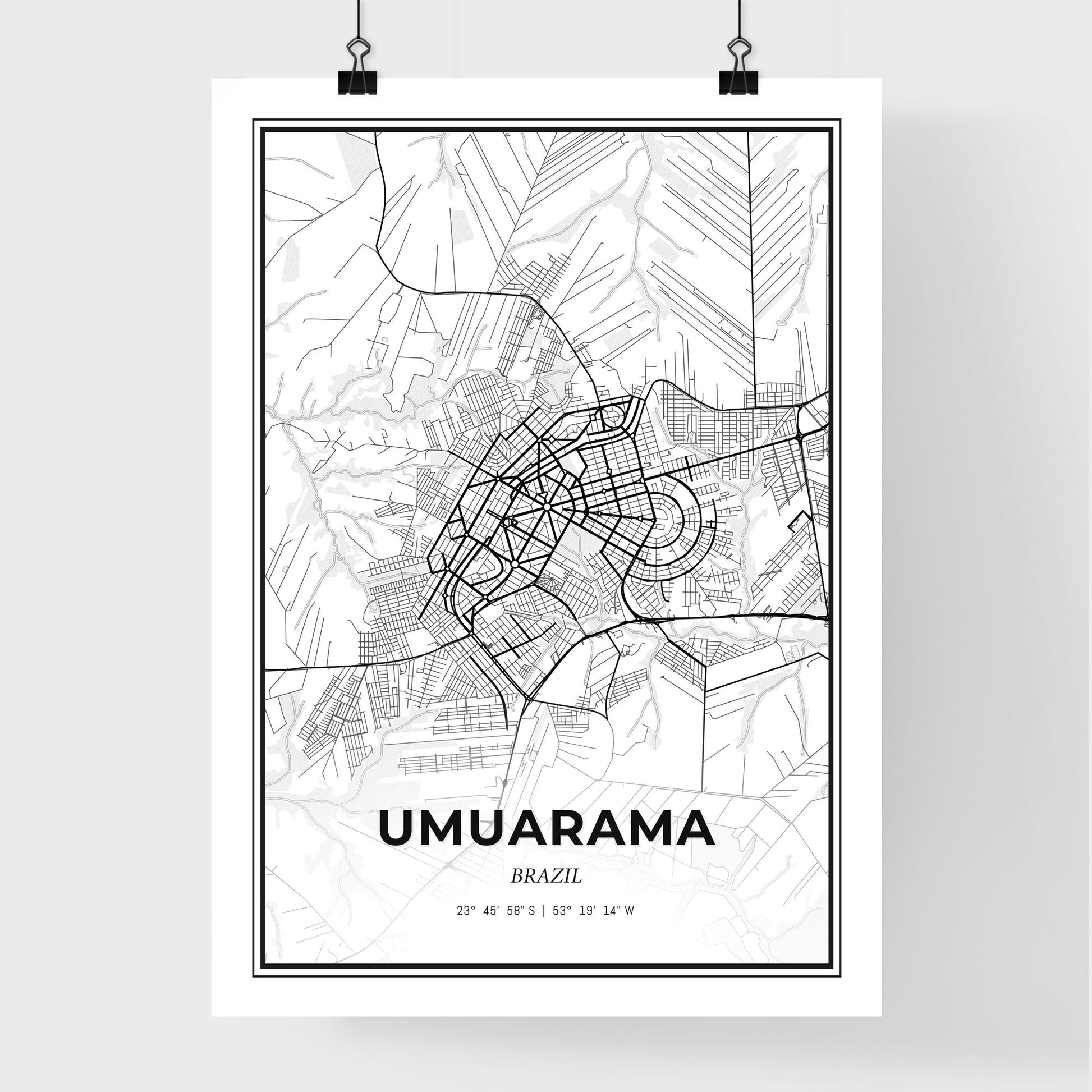 Umuarama Brazil - Premium City Map Poster