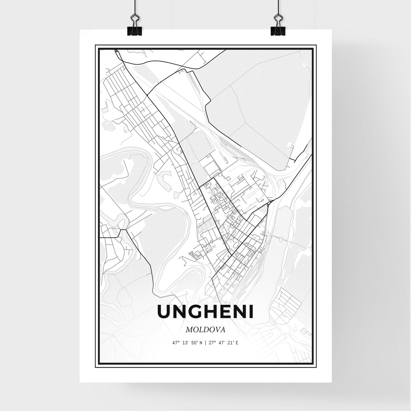 Ungheni Moldova - Premium City Map Poster