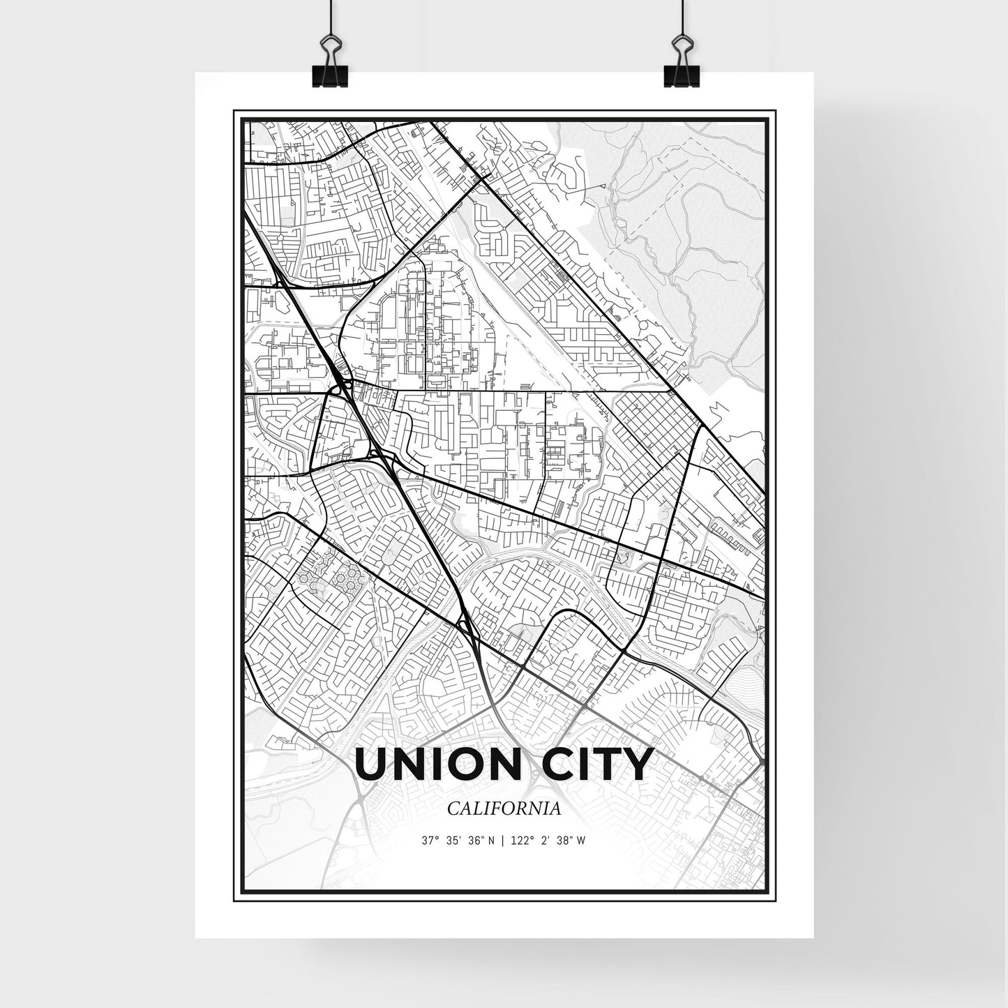 Union City California - Premium City Map Poster