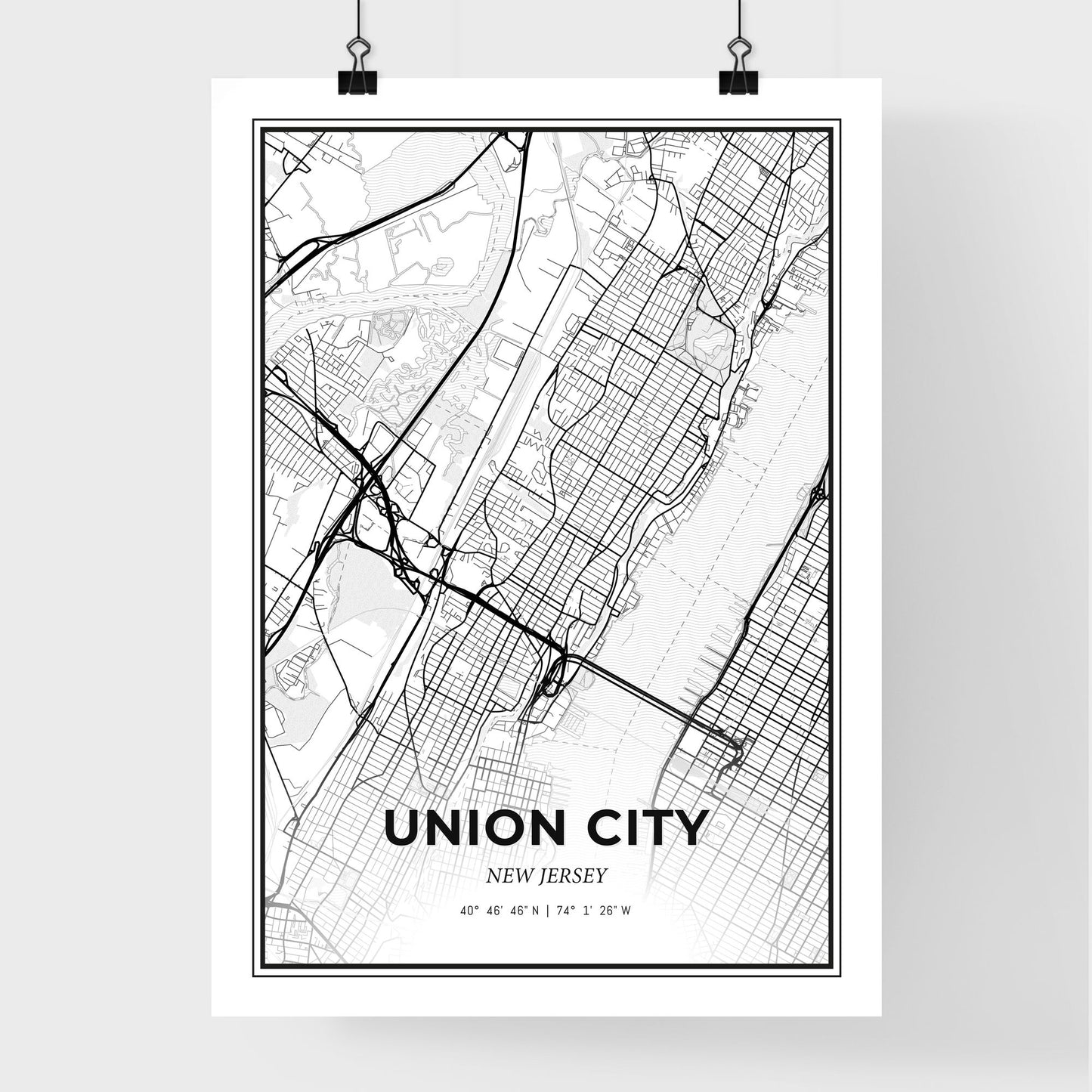 Union City New Jersey - Premium City Map Poster