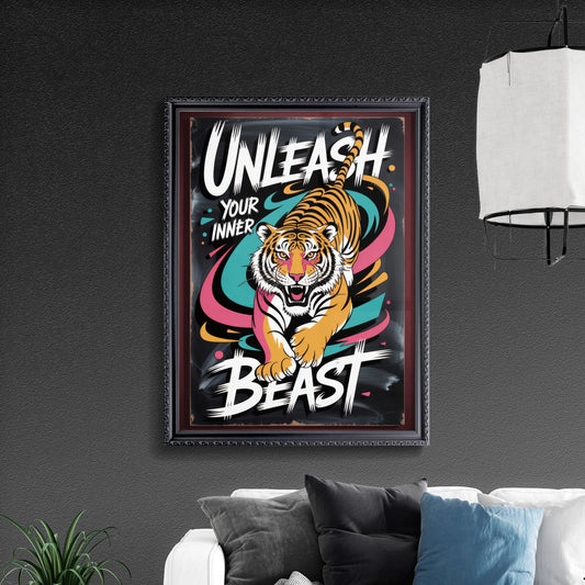 Unleash Your Inner Beast: A Vibrant Tiger Graphic for Motivation and Inspiration.