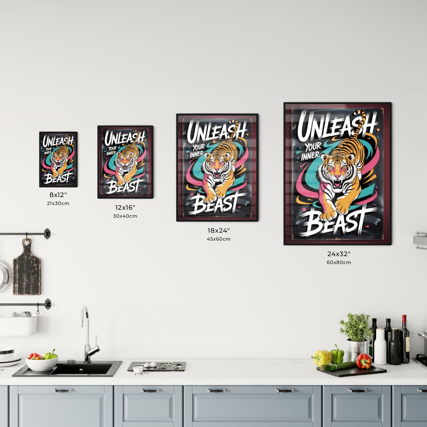 Unleash Your Inner Beast: A Vibrant Tiger Graphic for Motivation and Inspiration. Chart