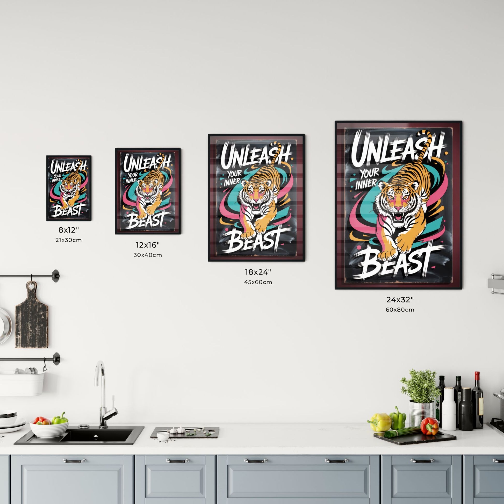 Unleash Your Inner Beast: A Vibrant Tiger Graphic for Motivation and Inspiration. Chart