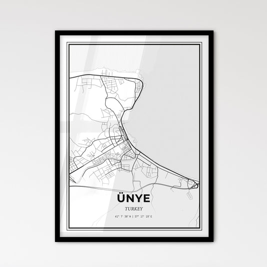 Ünye Turkey - Scandinavian Style City Map for Modern Home Decor