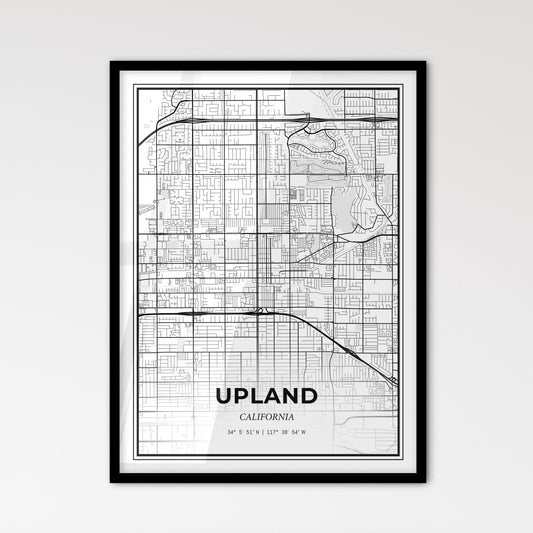 Upland California - Scandinavian Style City Map for Modern Home Decor