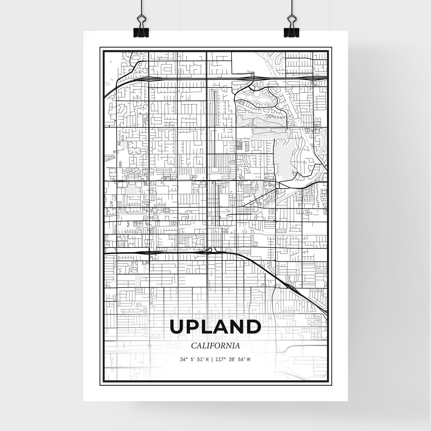 Upland California - Premium City Map Poster