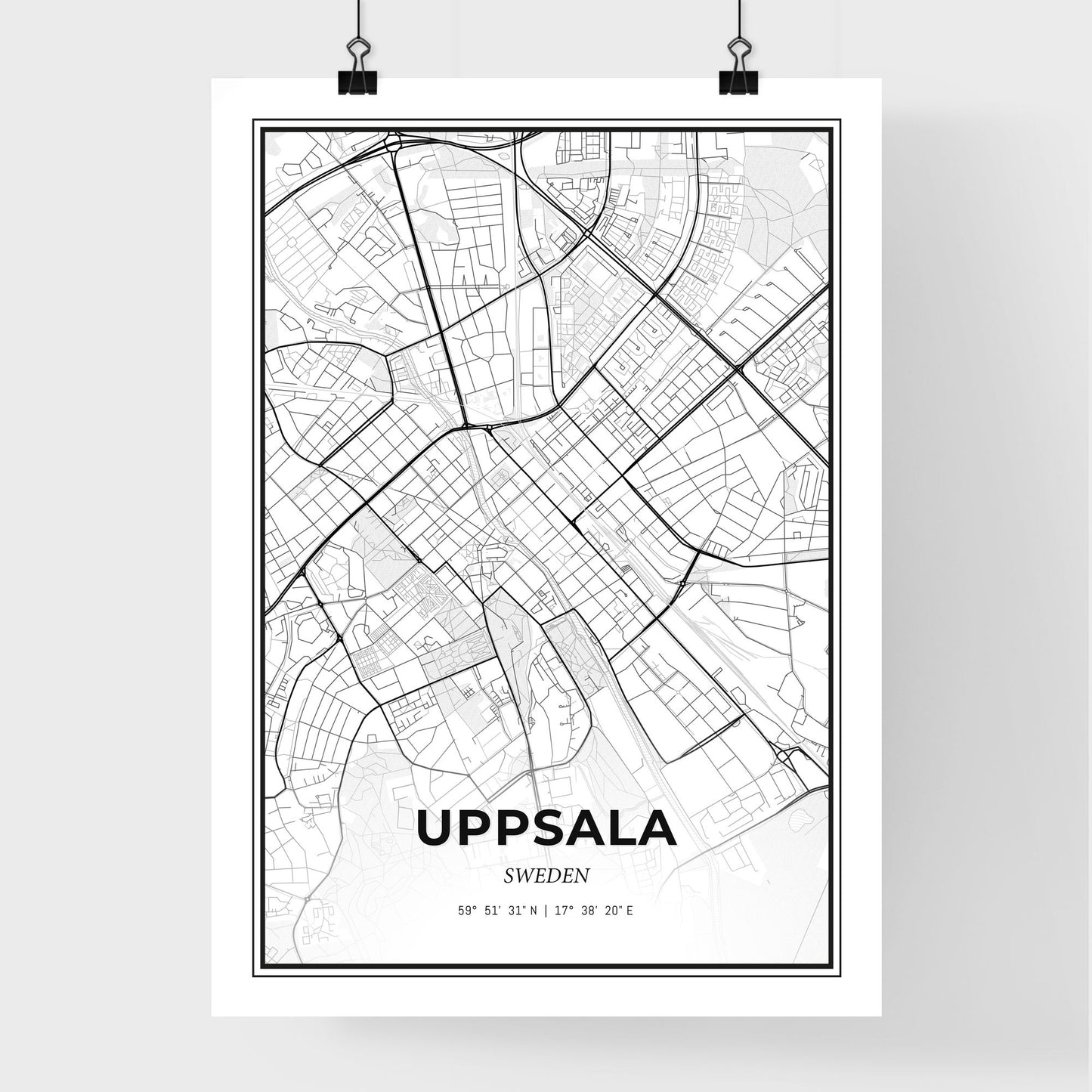 Uppsala Sweden - Premium City Map Poster