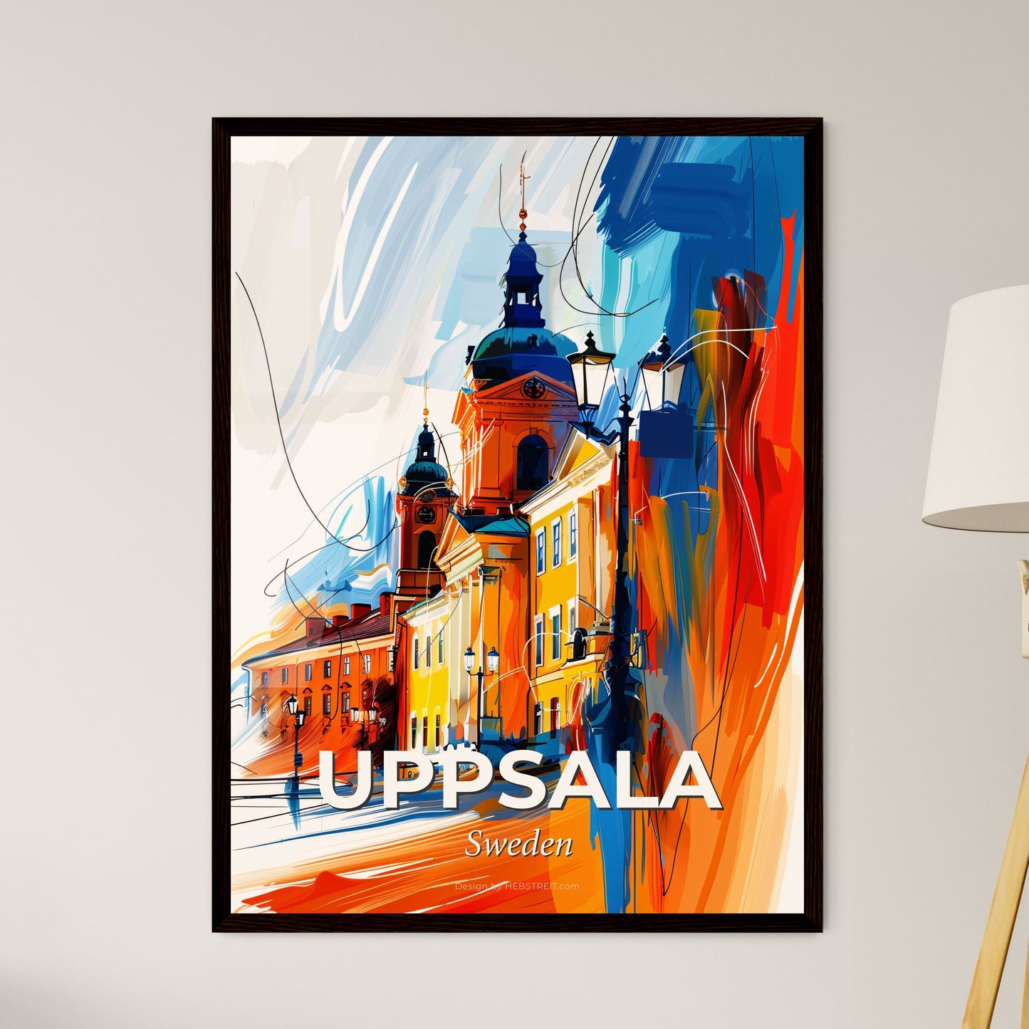 Vibrant Uppsala, Sweden - A Painting Of A Building