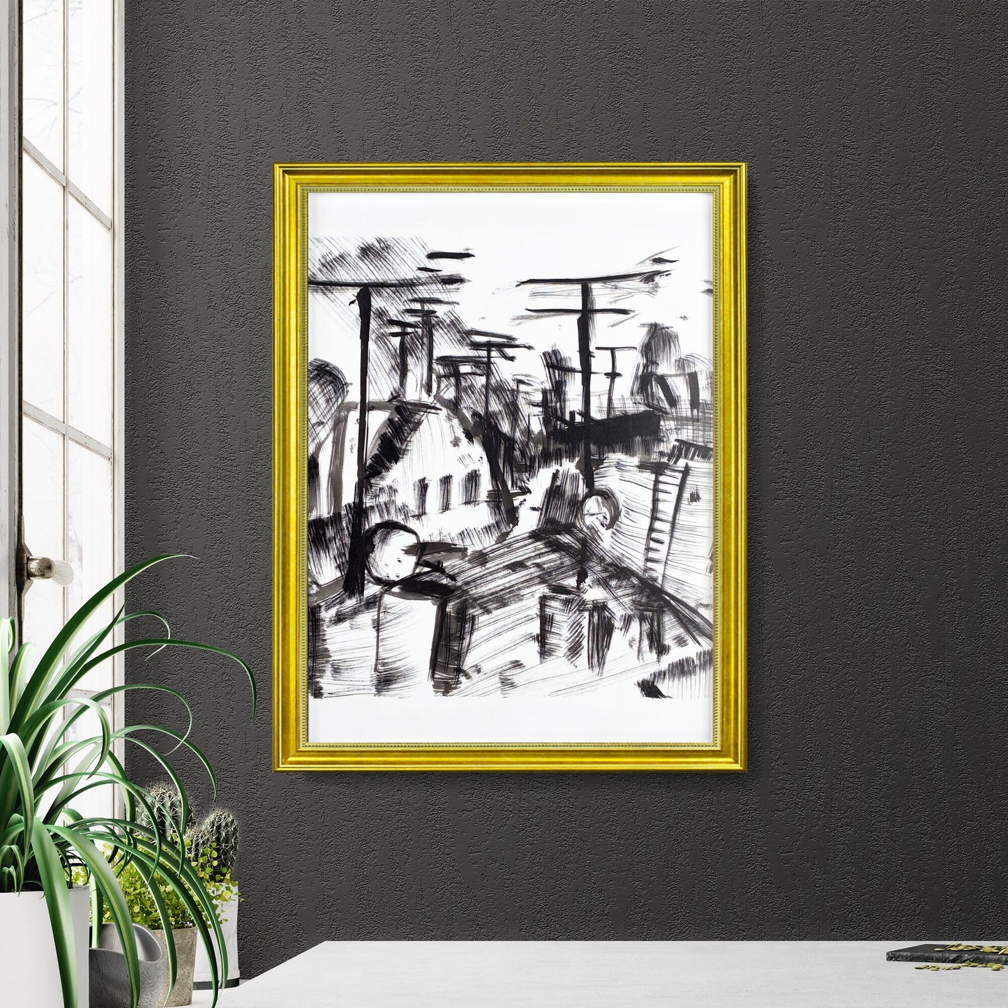 Urban Silence: Echoes of Shadows and Lines in Motion