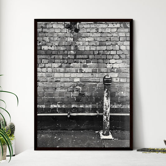 Vibrant Urban Street Art Still Life: Colorful Painted Brick Wall with Pipe Framed Art