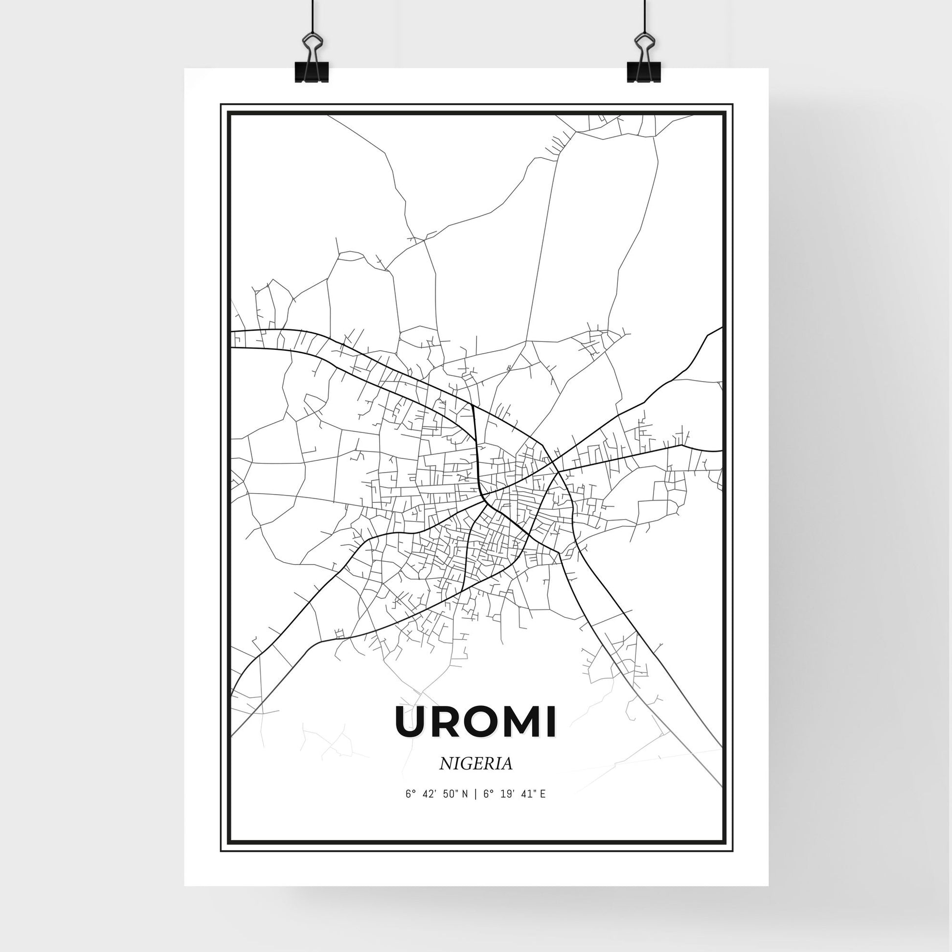 Uromi Nigeria - Premium City Map Poster