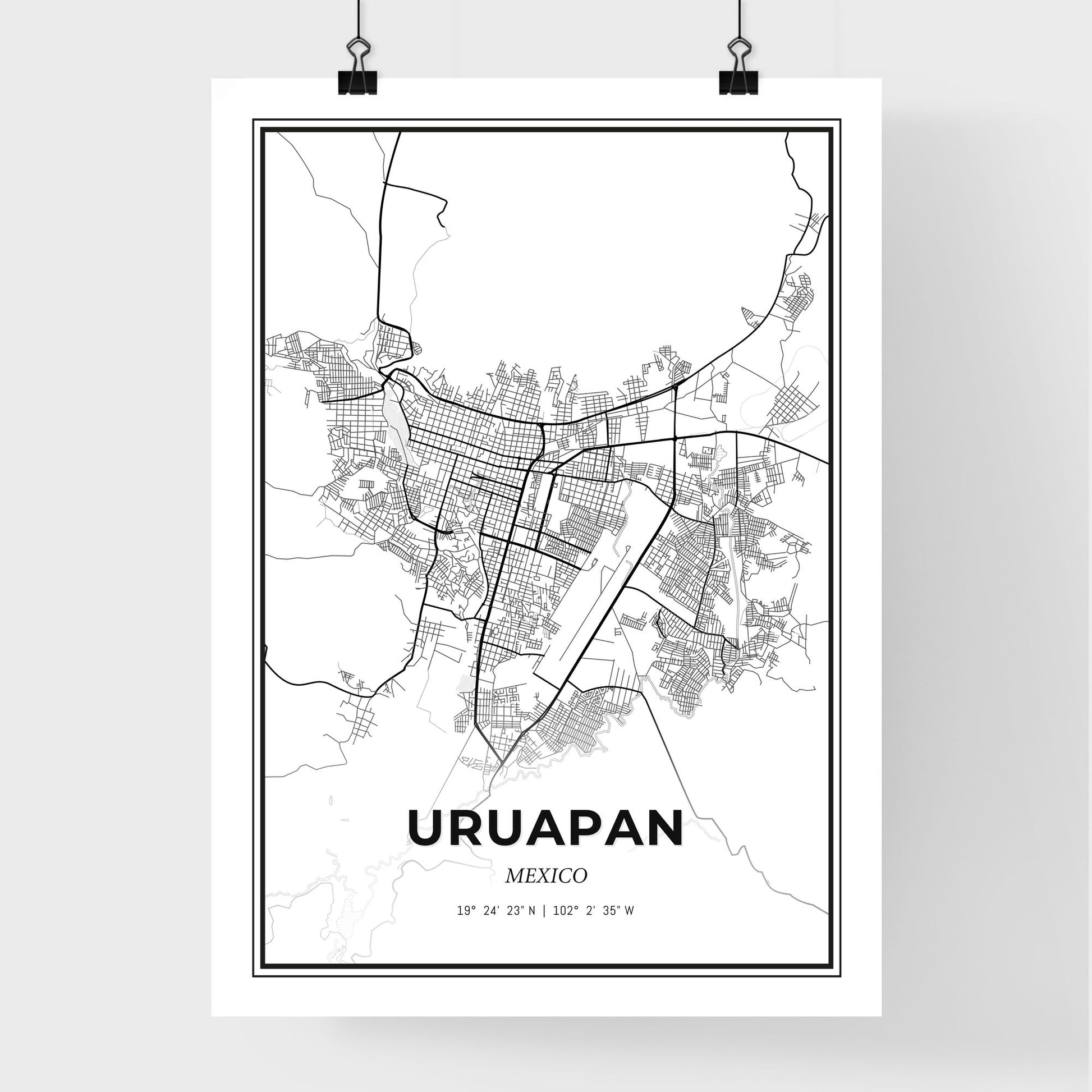 Uruapan Mexico - Premium City Map Poster