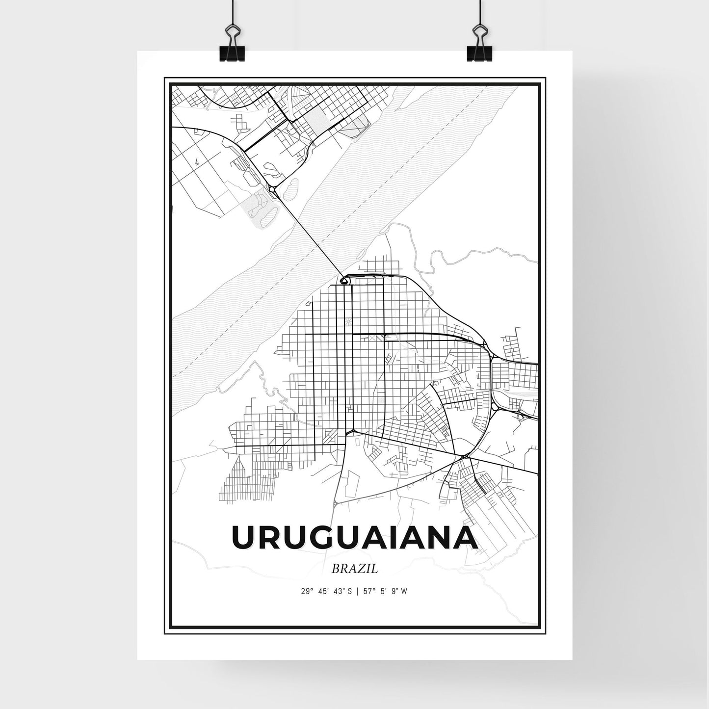 Uruguaiana Brazil - Premium City Map Poster