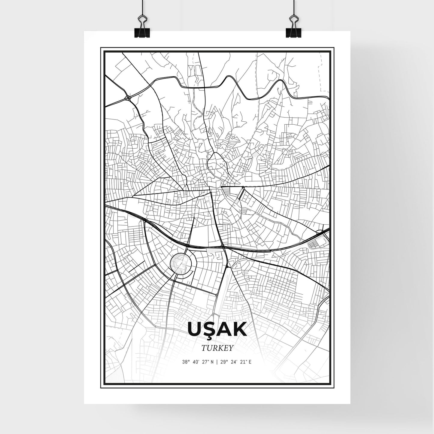 Uşak Turkey - Premium City Map Poster